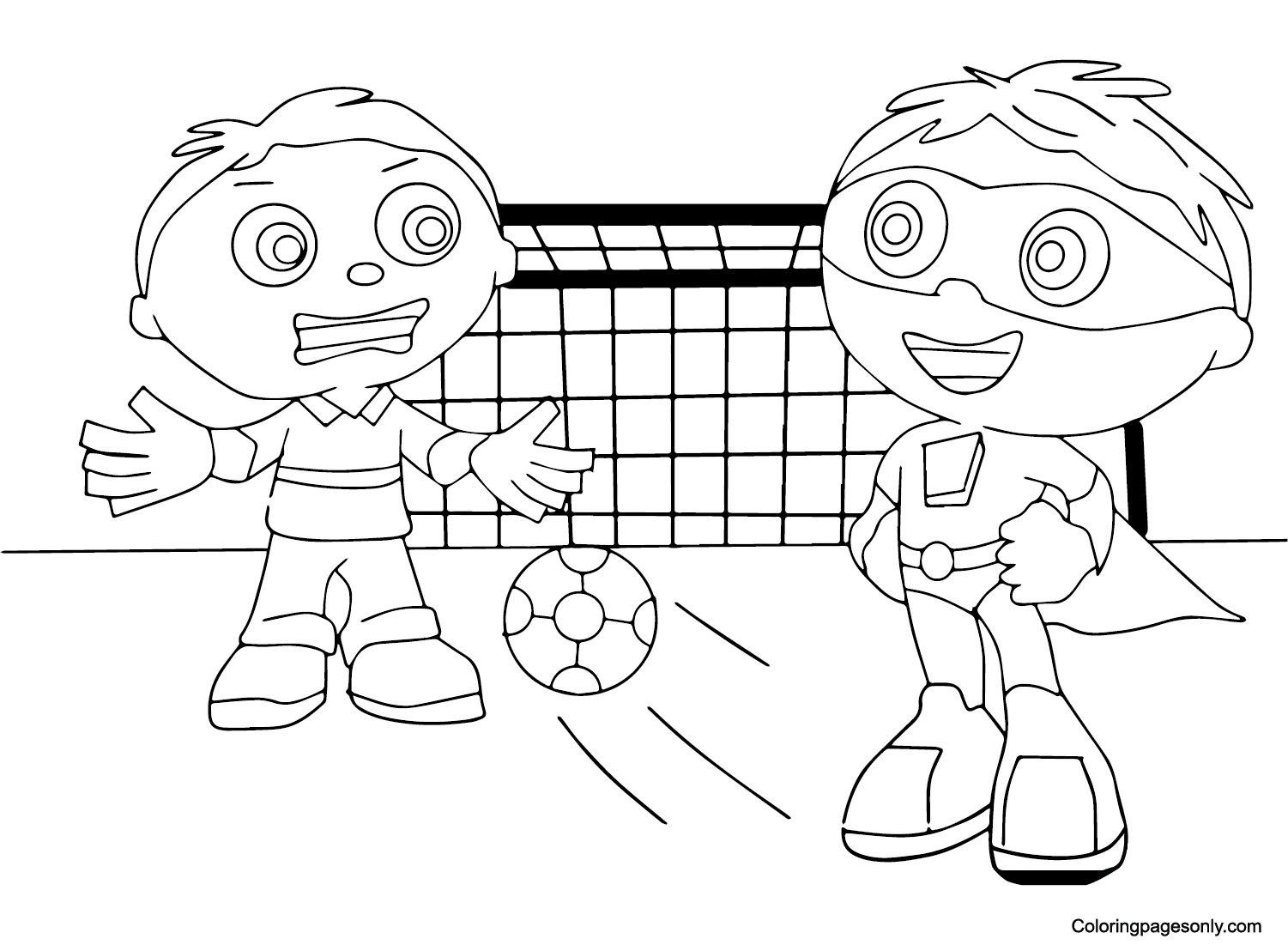 Super Why with Whyatt Beanstalk Coloring Page