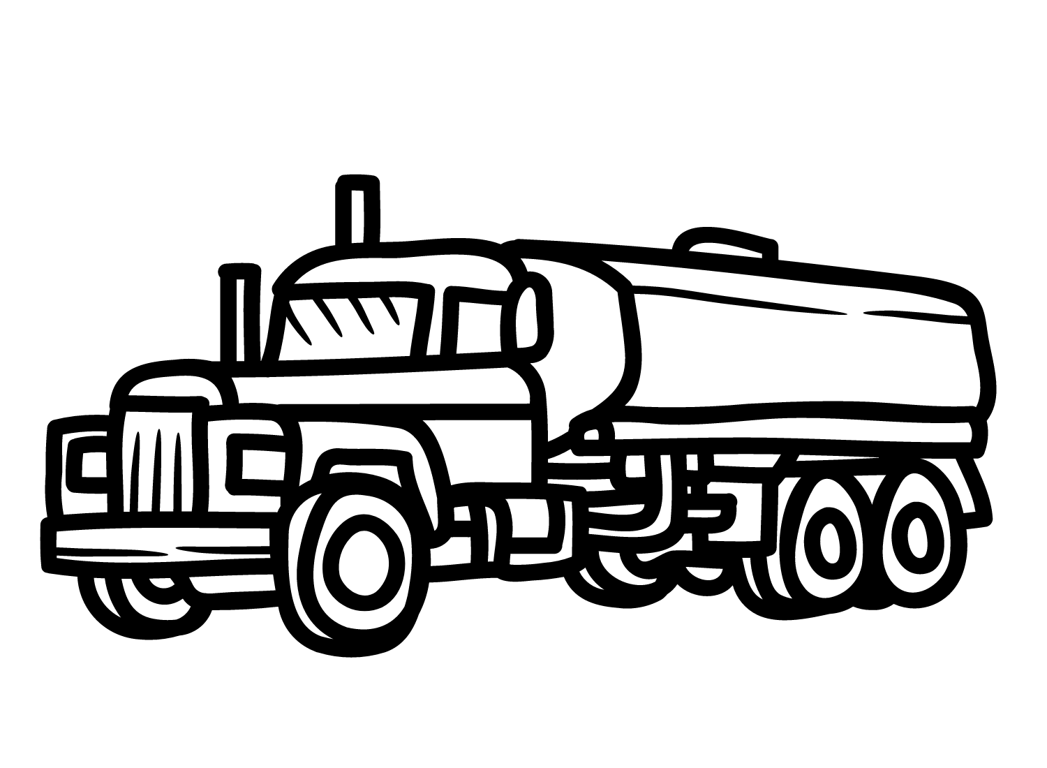 Tanker Truck Printable Coloring Page
