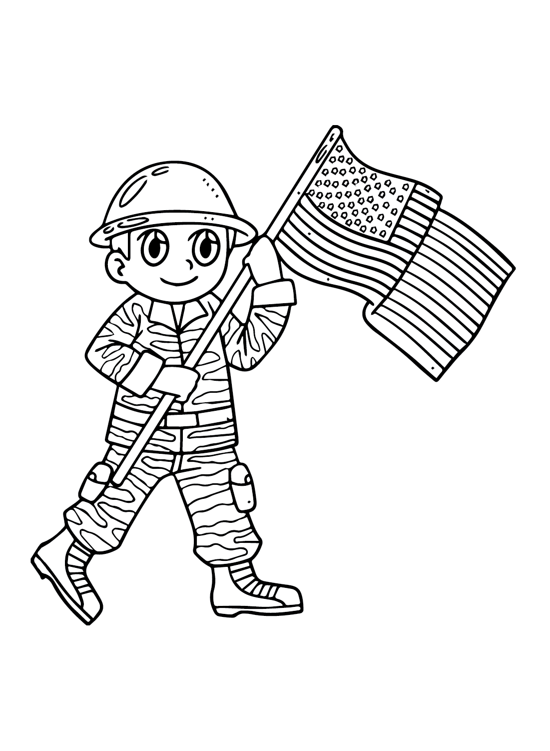 Le garçon et le drapeau américain de American Flag