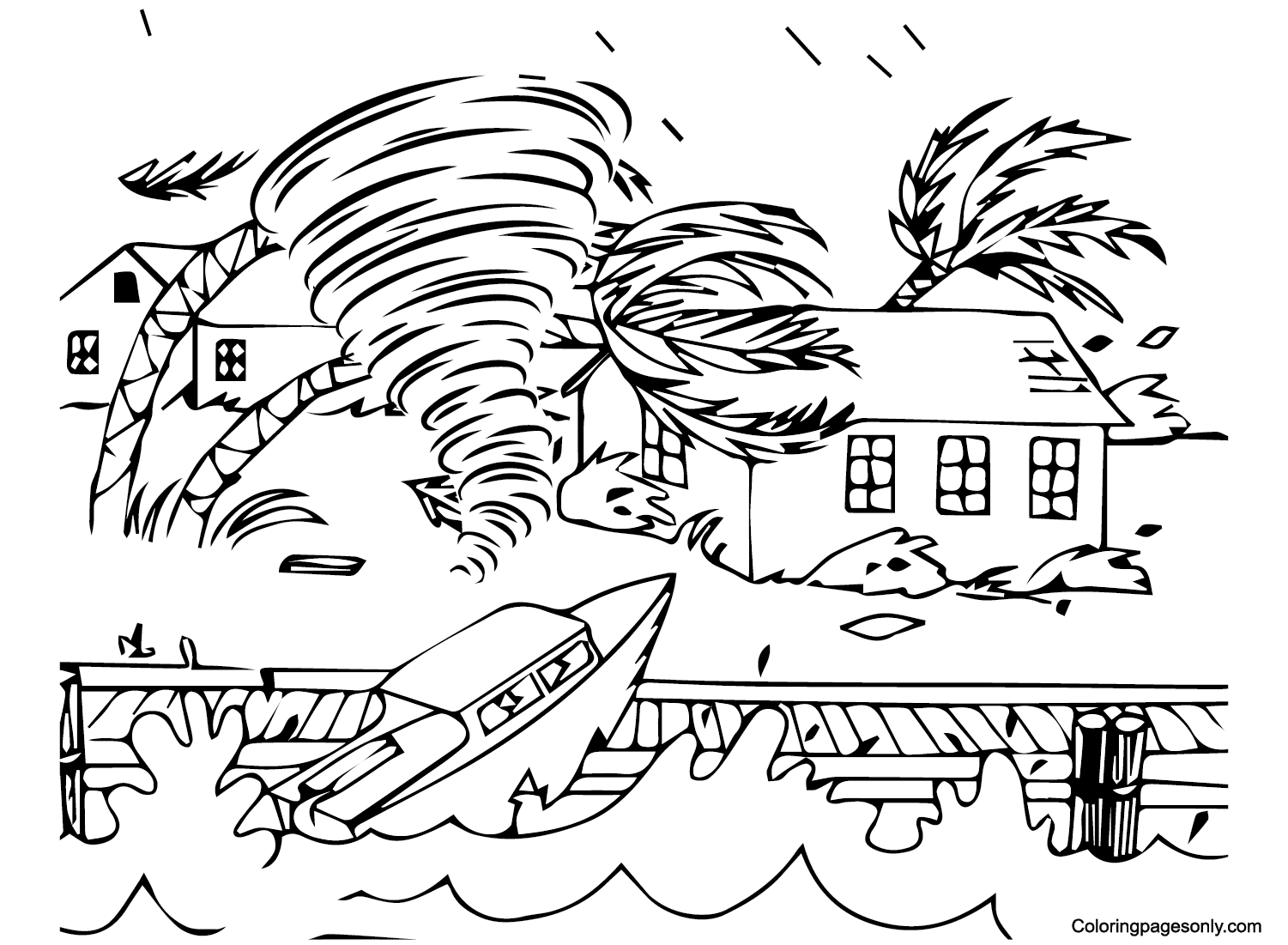 Tornado Images Coloring Page