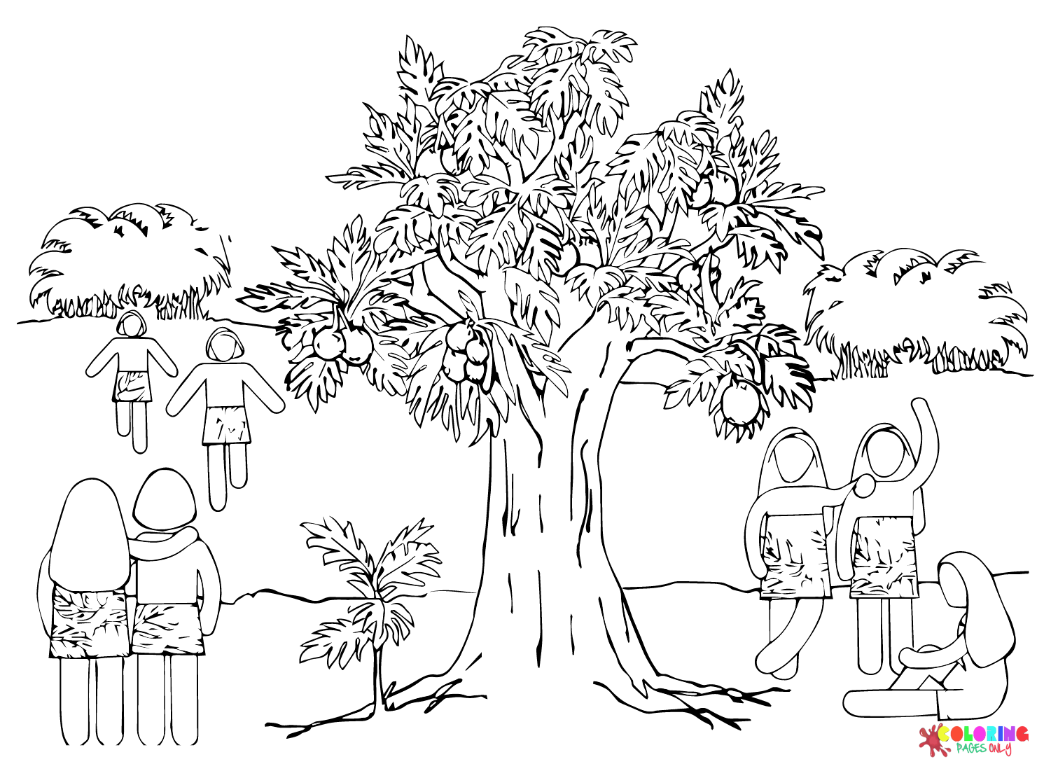Tree Breadfruit Coloring Page