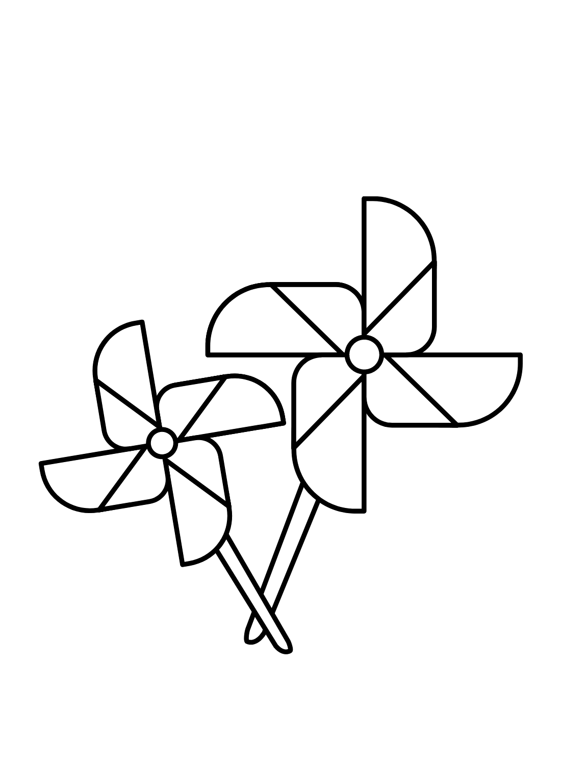 Two Pinwheels Coloring Page