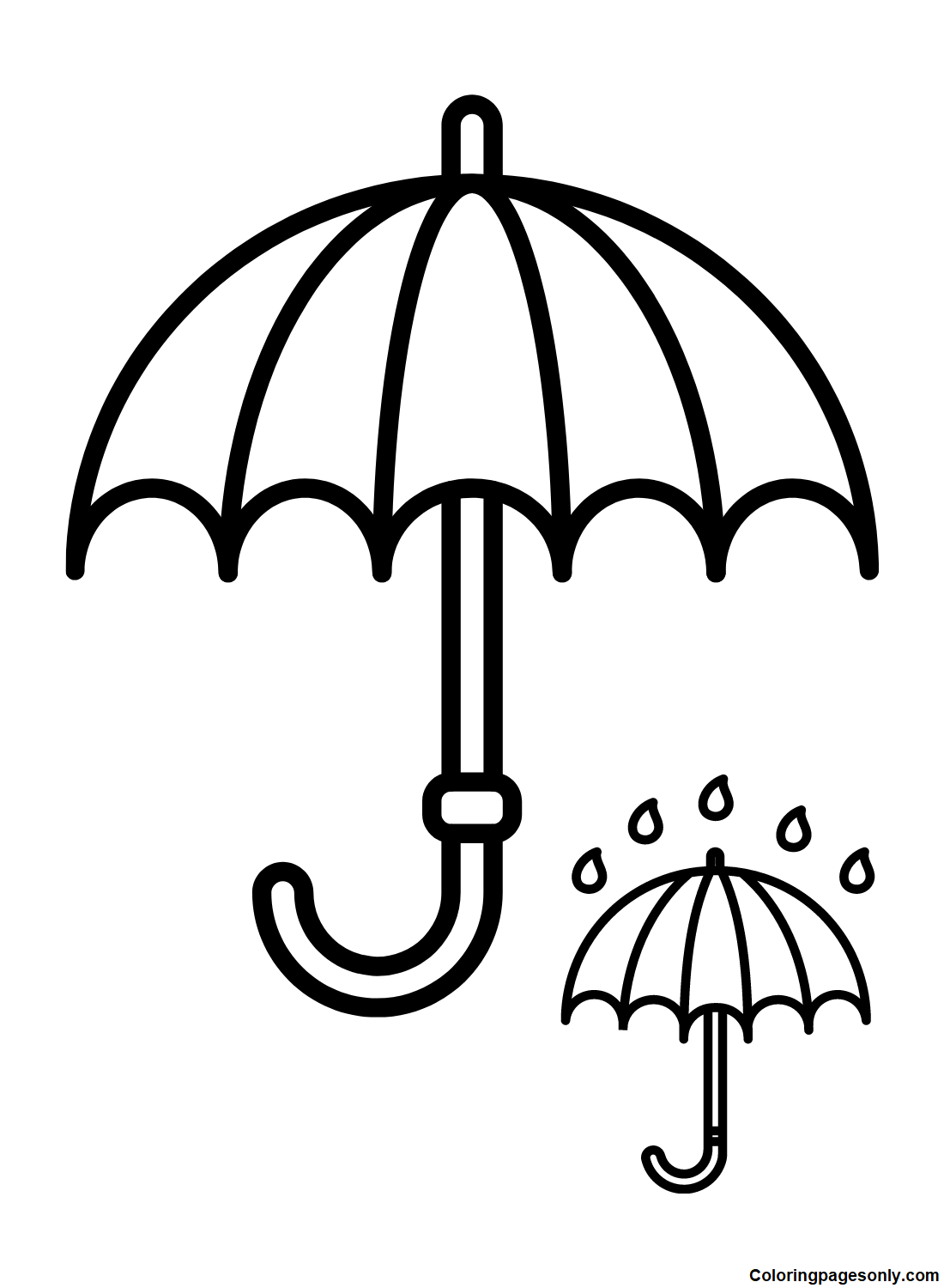 Umbrella Free Coloring Page