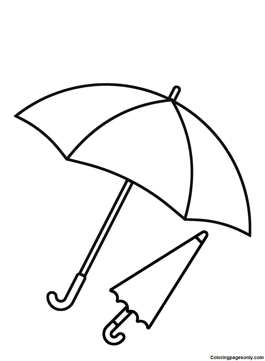 Umbrella Simple Coloring Page