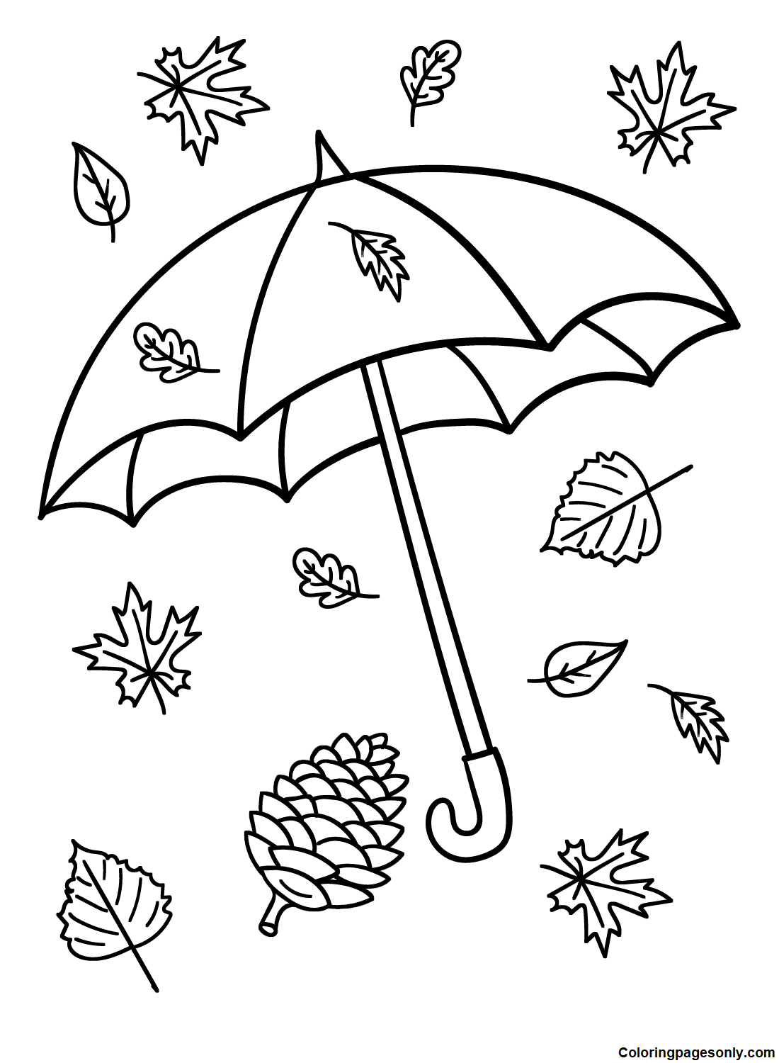 Regenschirme und Blätter von Umbrella