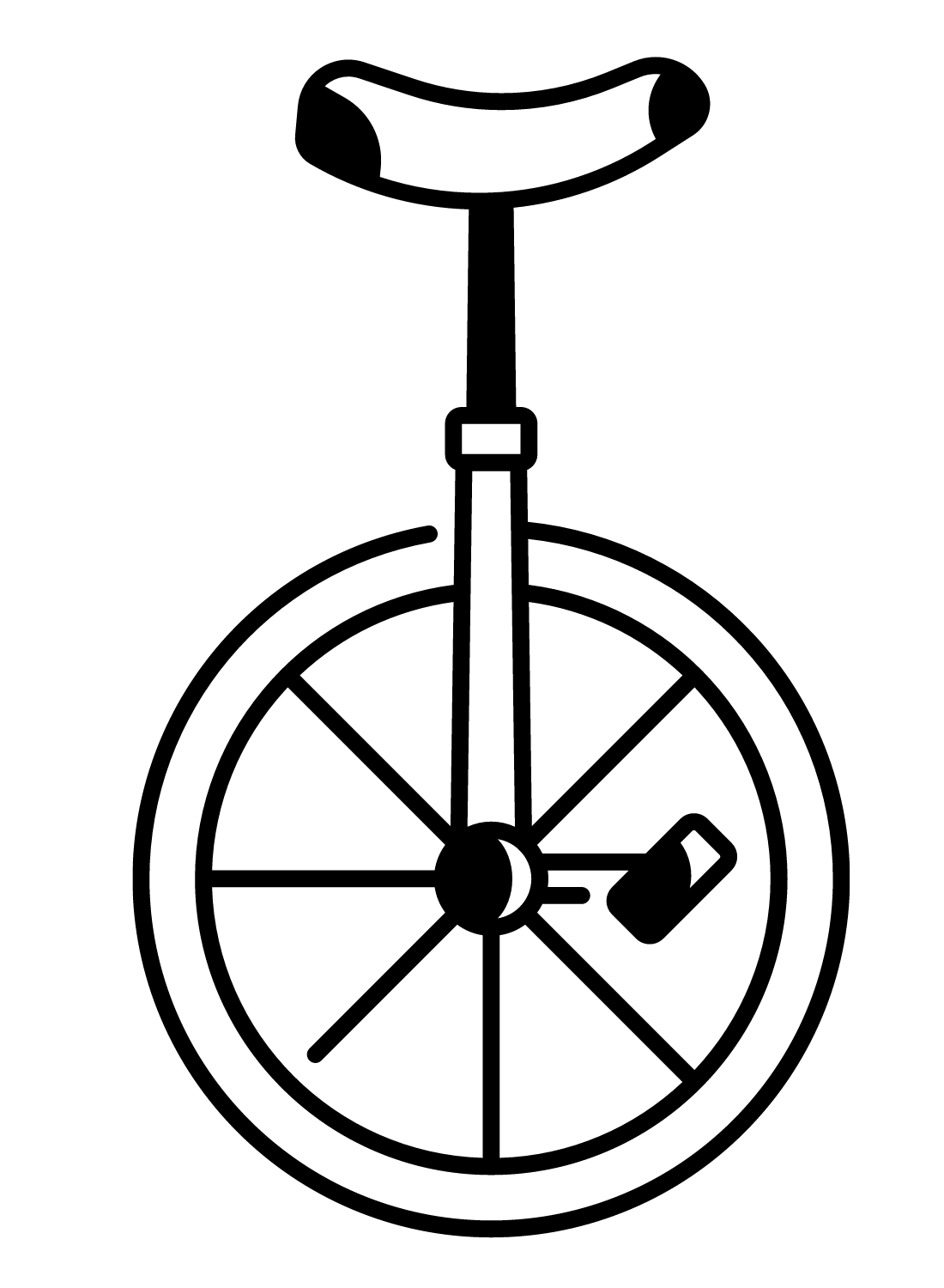 Unicycle to Print Coloring Page