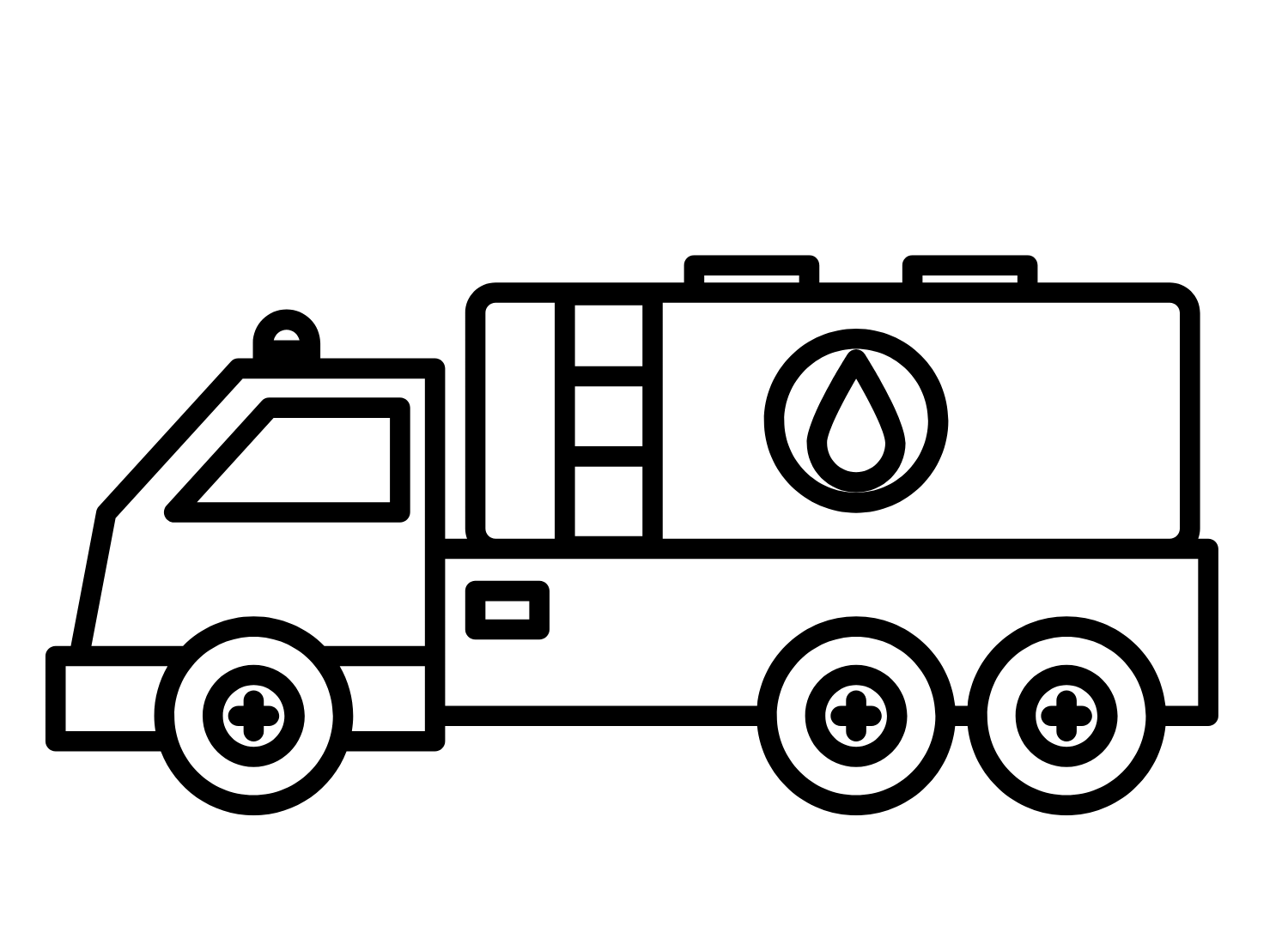 Water Tanker Truck Coloring Page