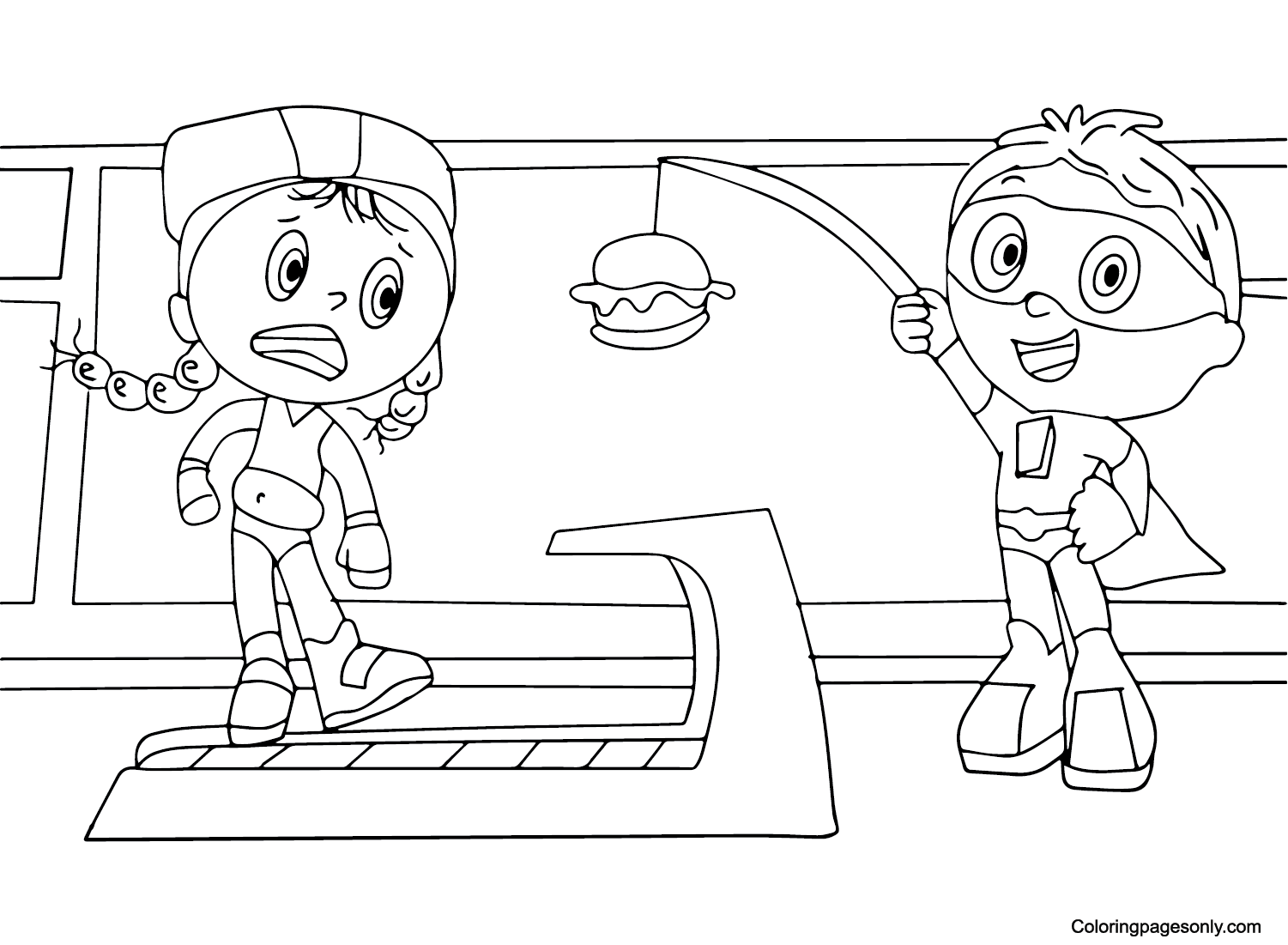 Wonder Red and Super Why Coloring Page