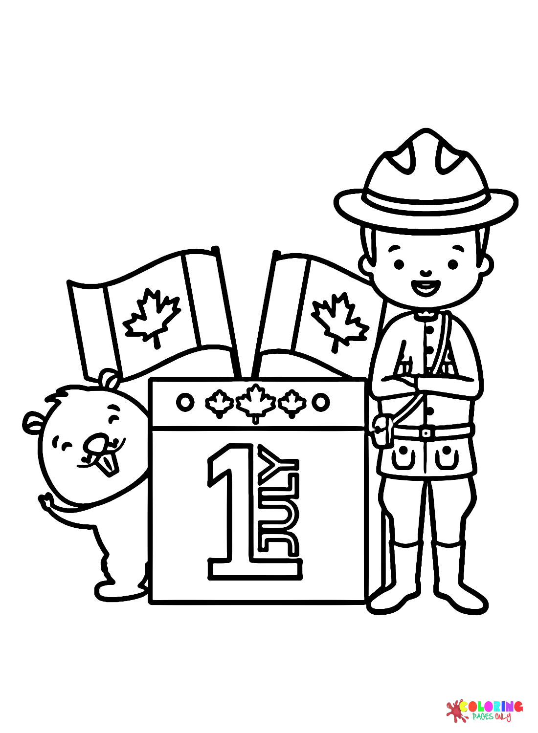 1 July Canada Day Coloring Page