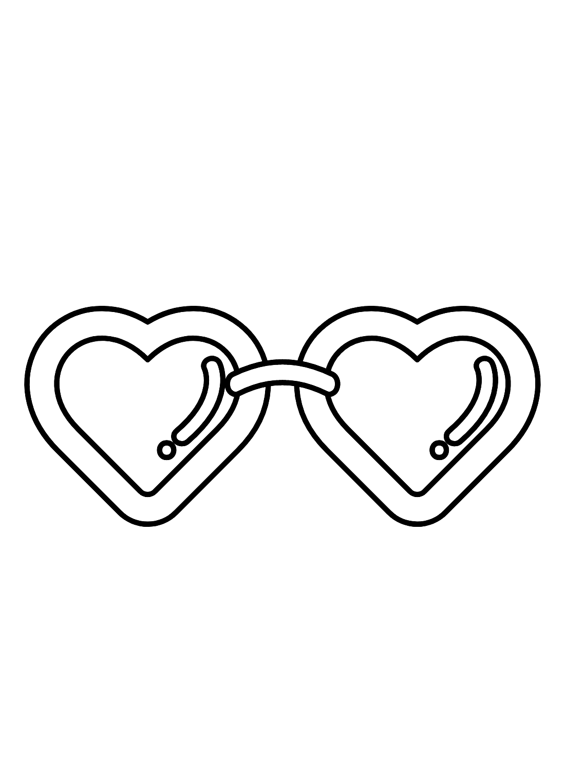 Adorable Heart Sunglasses Coloring Page
