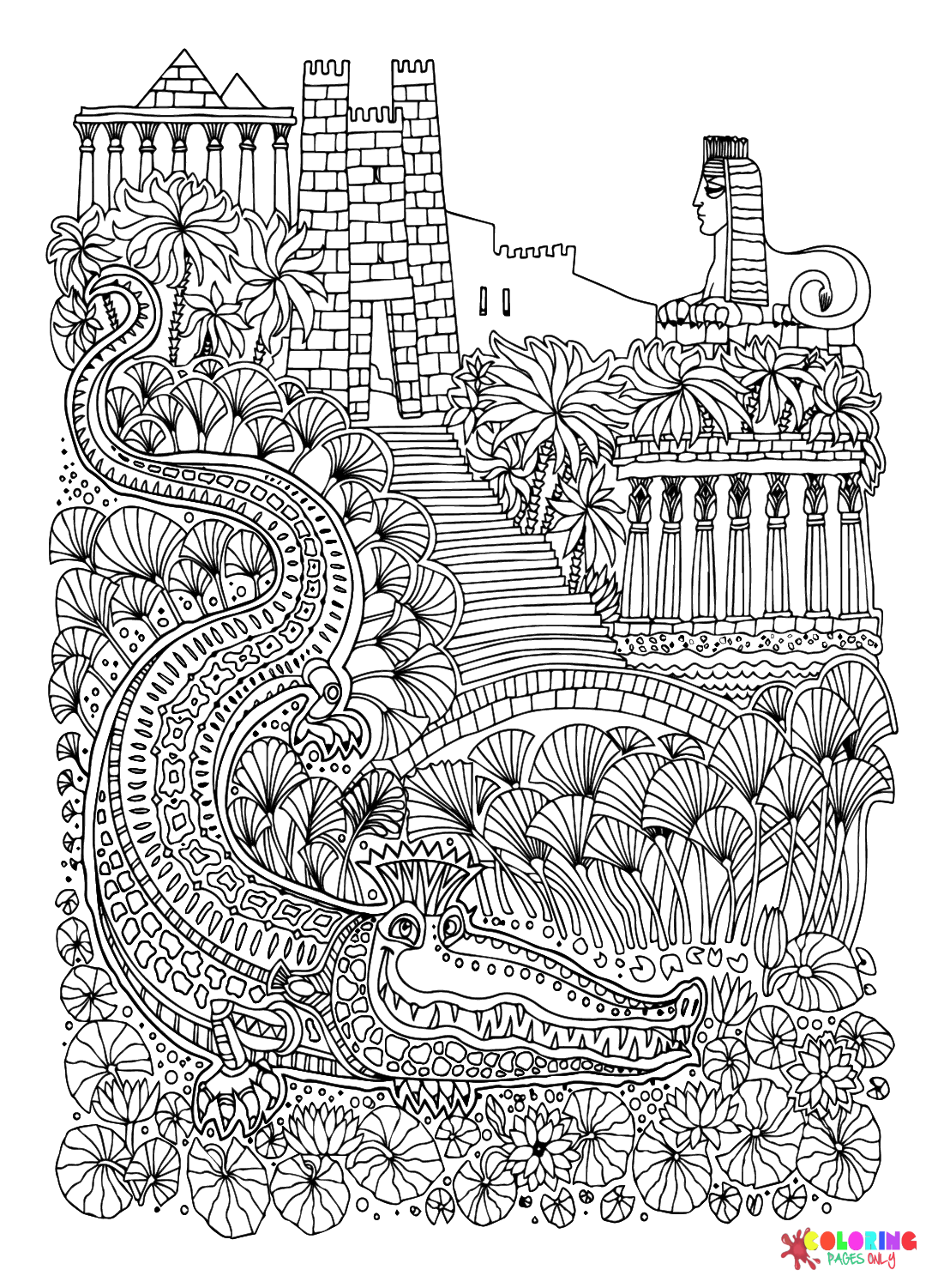 Ancient Egypt Art Coloring Page