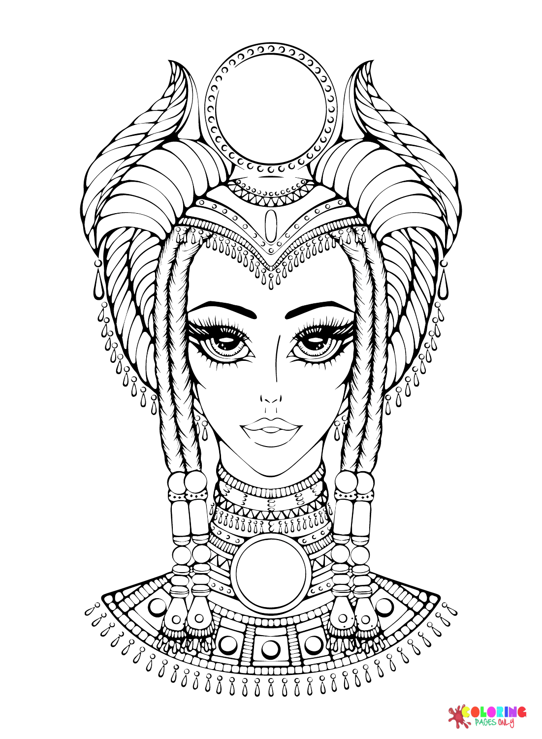 Ancient Egypt Women Stylized Coloring Page