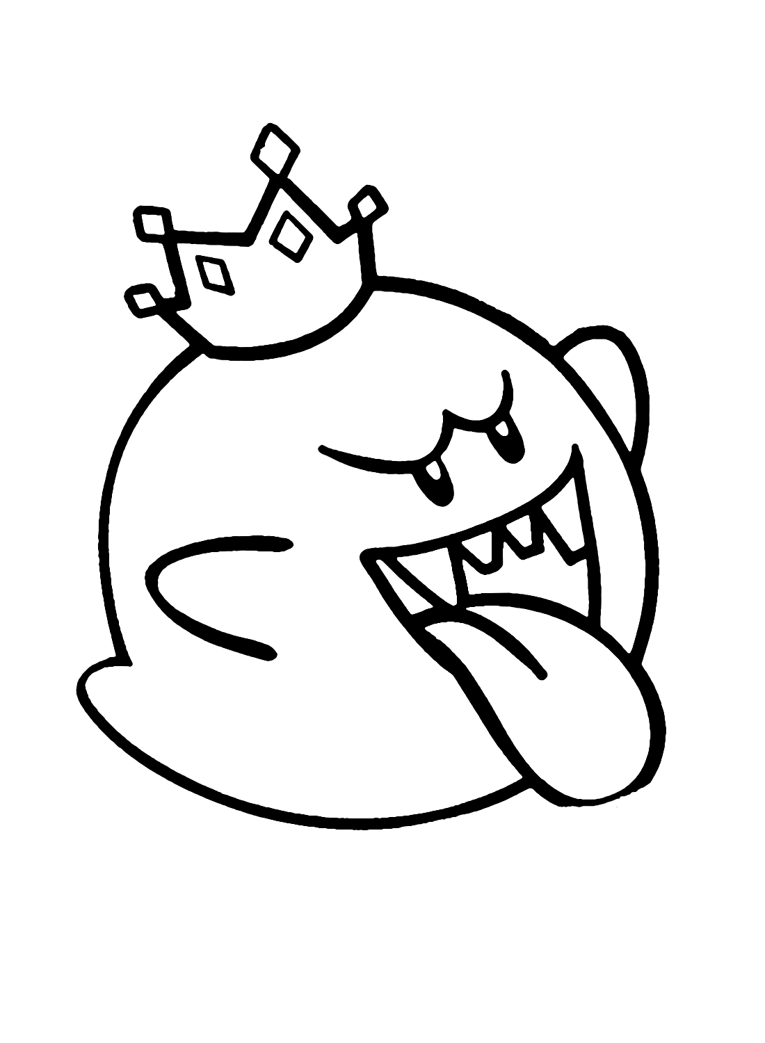 Angry King Boo Coloring Page