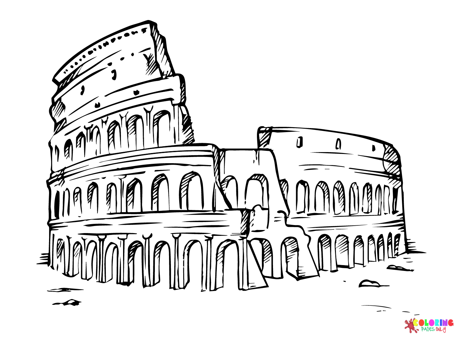 Pagina da colorare di Arena Antica Roma e Impero Romano