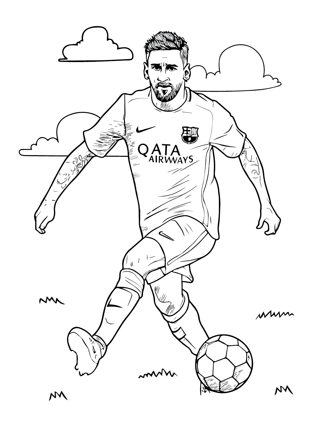 Barca Messi Coloring Page