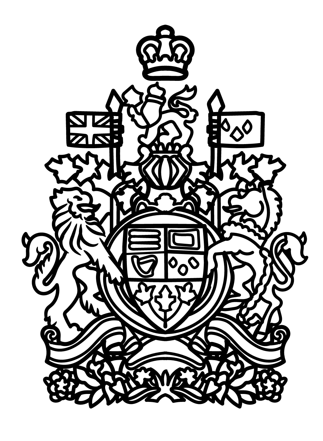 Arms of Canada Coloring Page