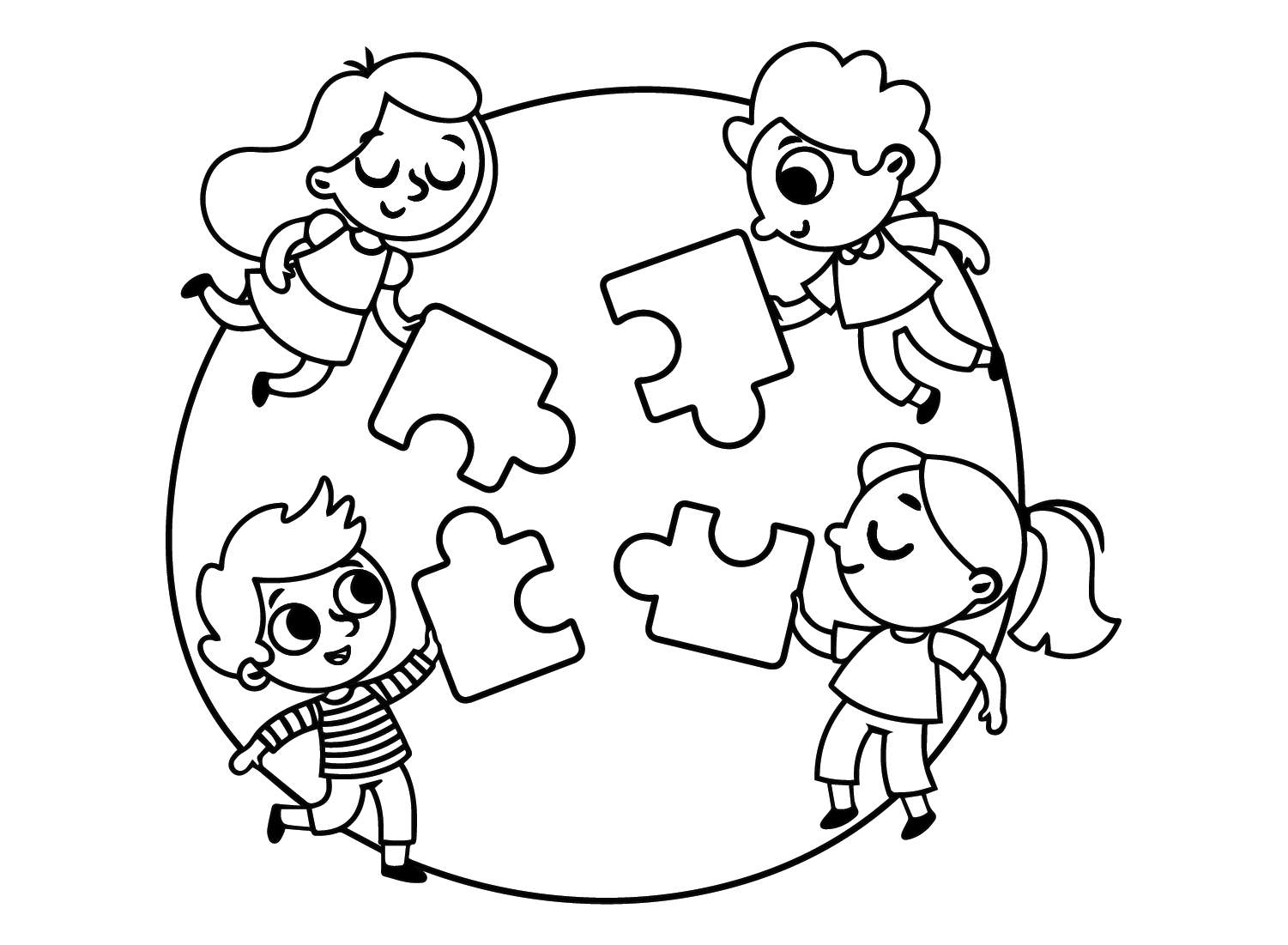 Baby Jigsaw Puzzle Coloring Page