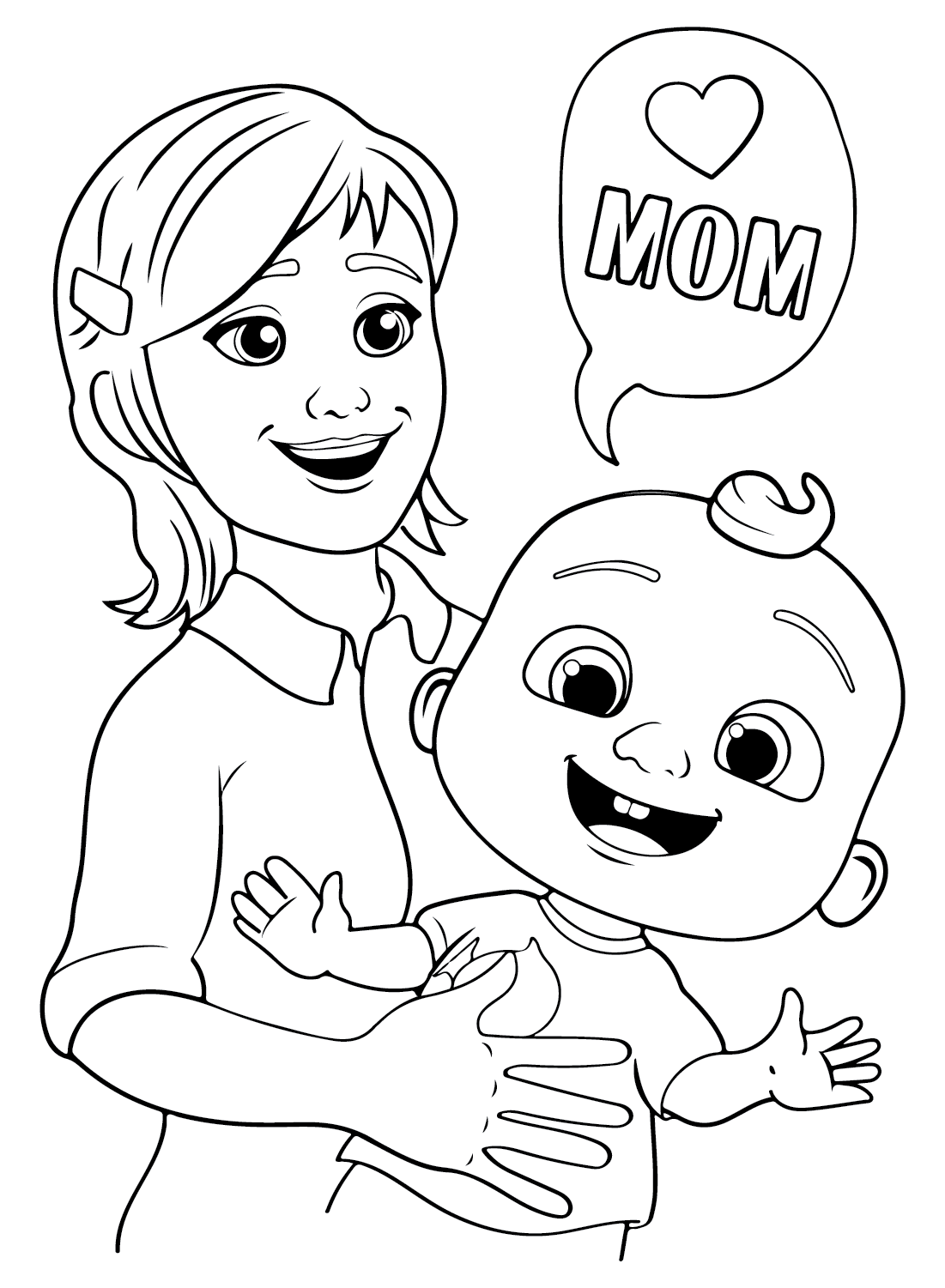 Baby Say Love Mom Coloring Pages
