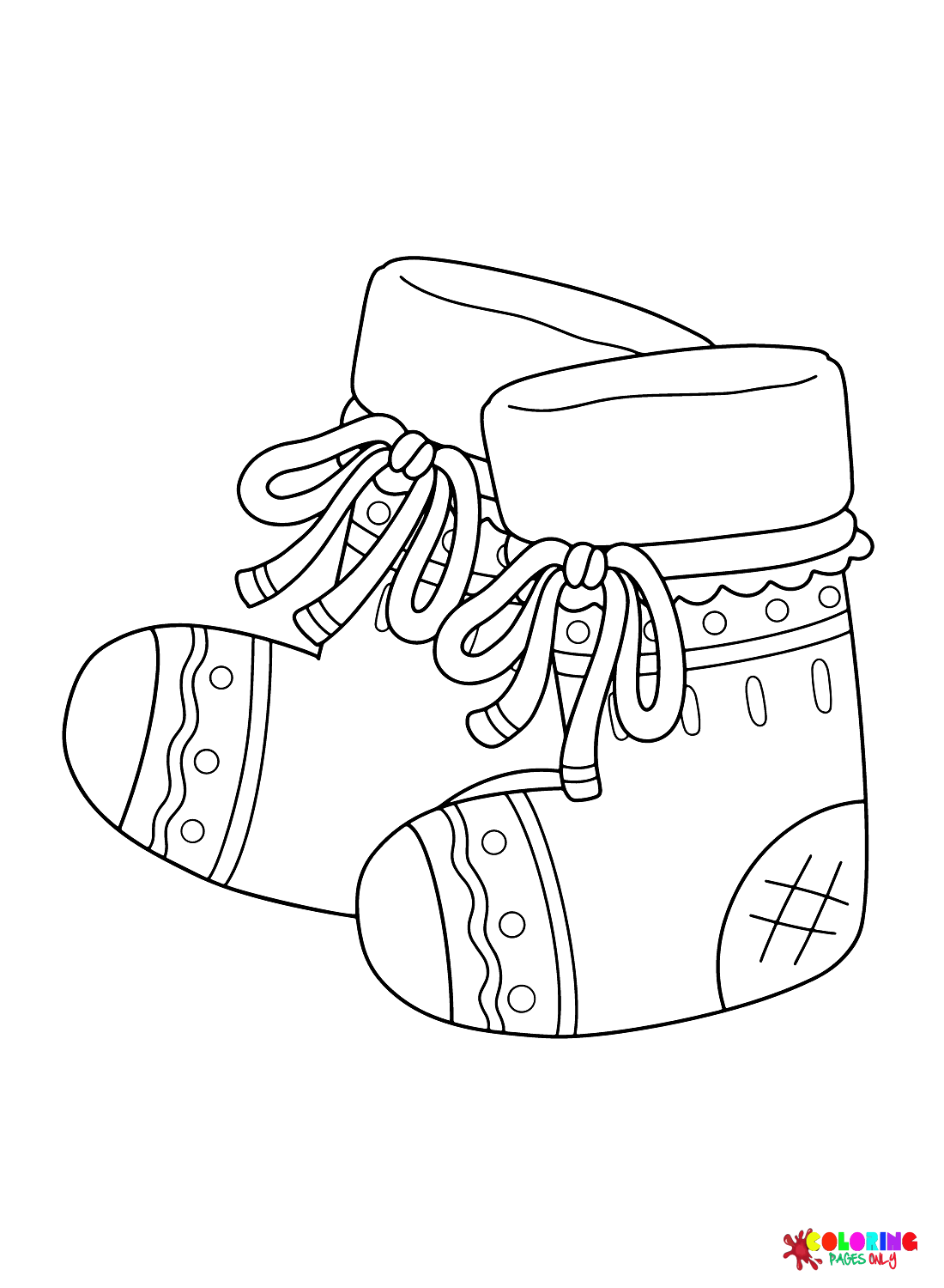Socks with Hearts Coloring Page - Free Printable Coloring Pages