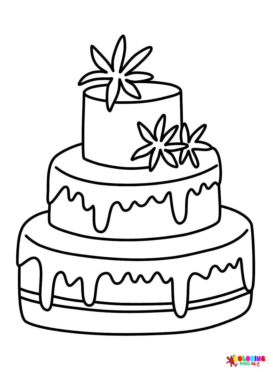 Beautiful Wedding Cake Coloring Page - Free Printable Coloring Pages