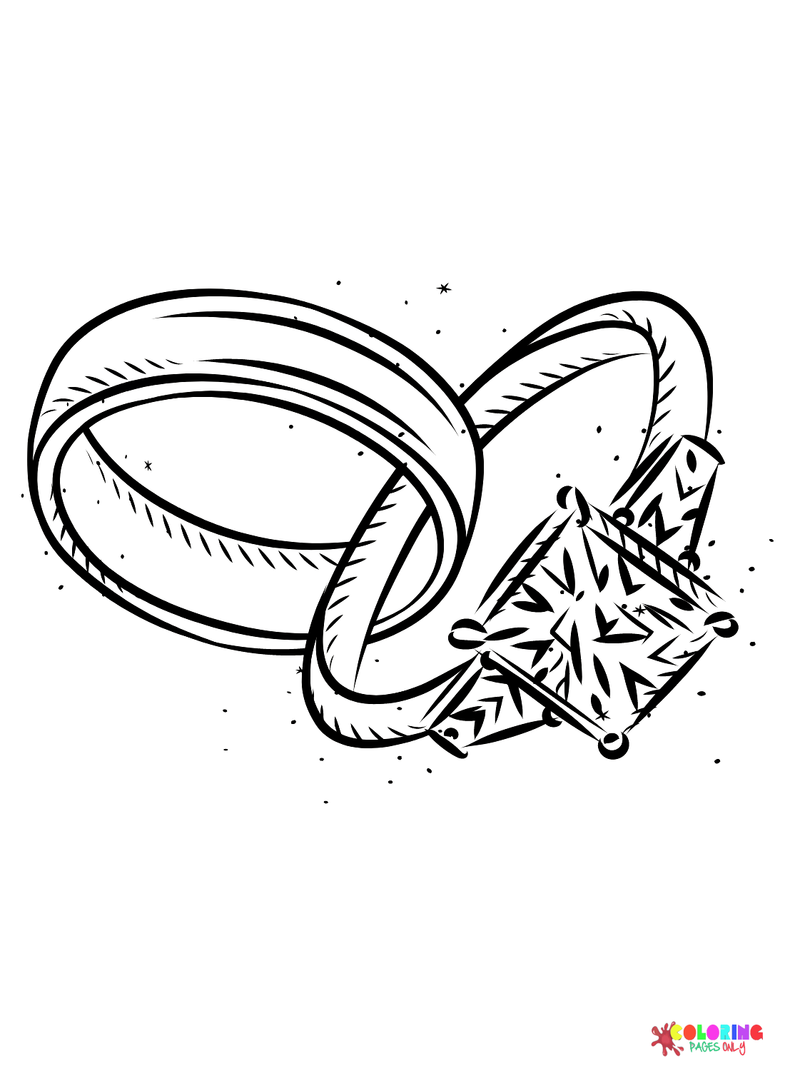 Раскраска Красивое обручальное кольцо