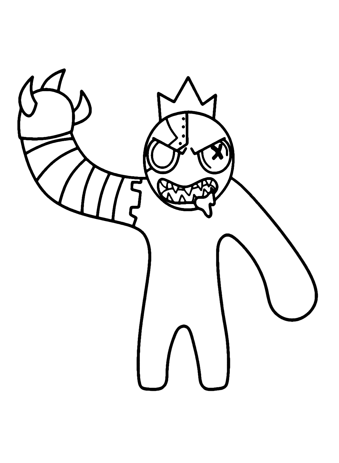 Blue Walking Rainbow Friends Roblox Coloring Page Printable Coloring 