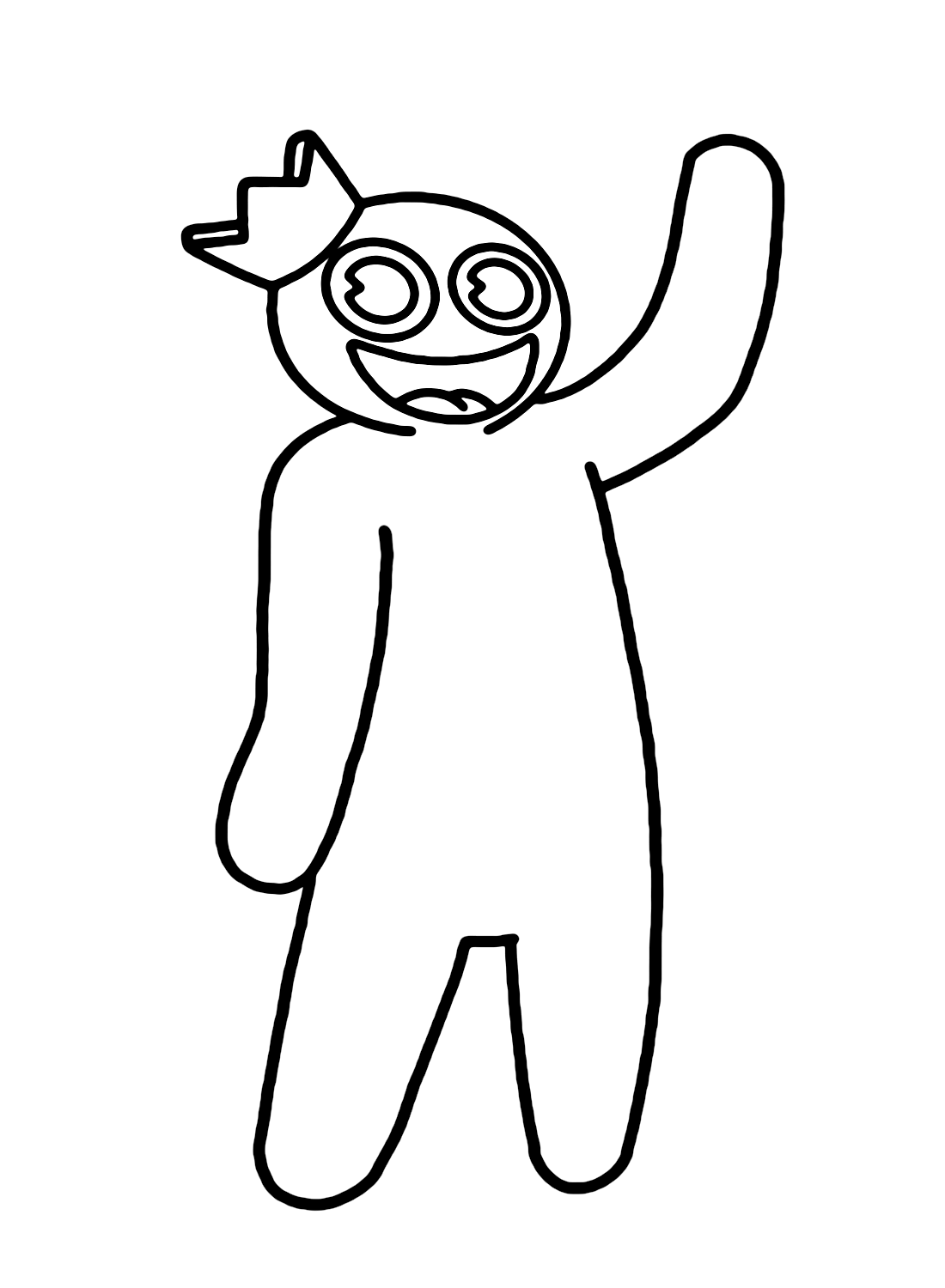 Blue Running with Knife Rainbow Friends Roblox Coloring Page in 2023