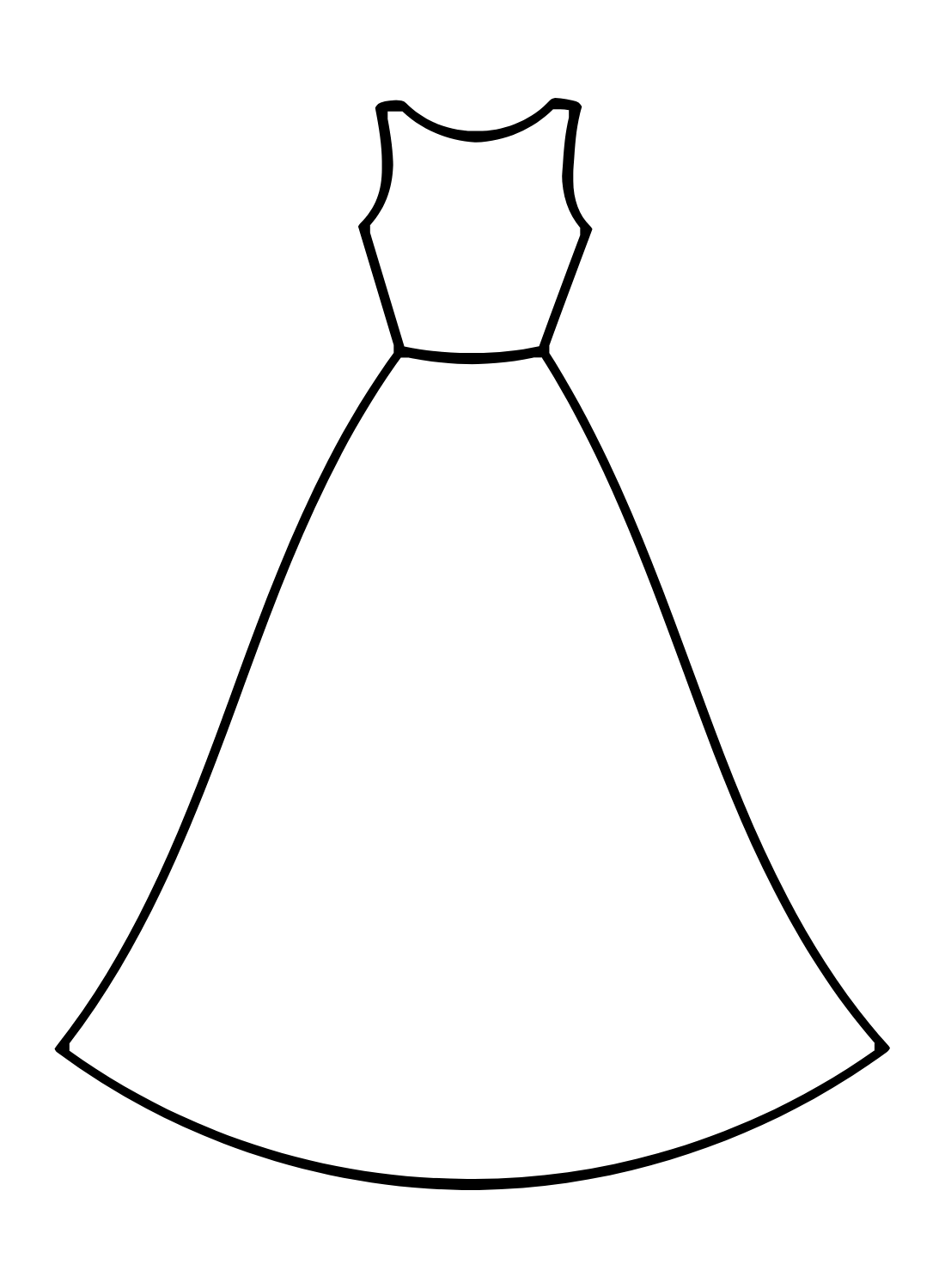 Раскраска Румяное свадебное платье