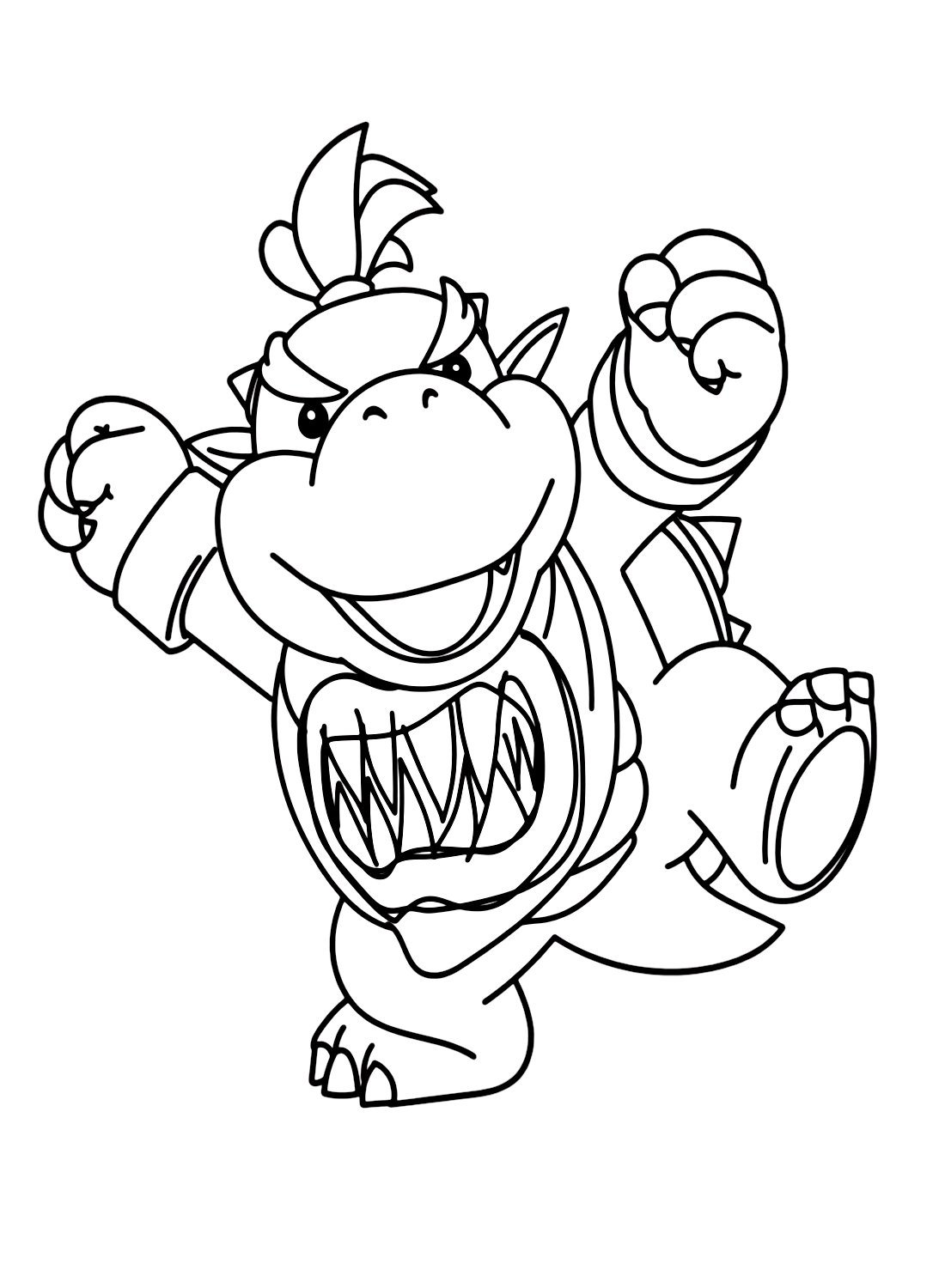 Bowser Jr. from Super Mario Coloring Page Free Printable Coloring Pages