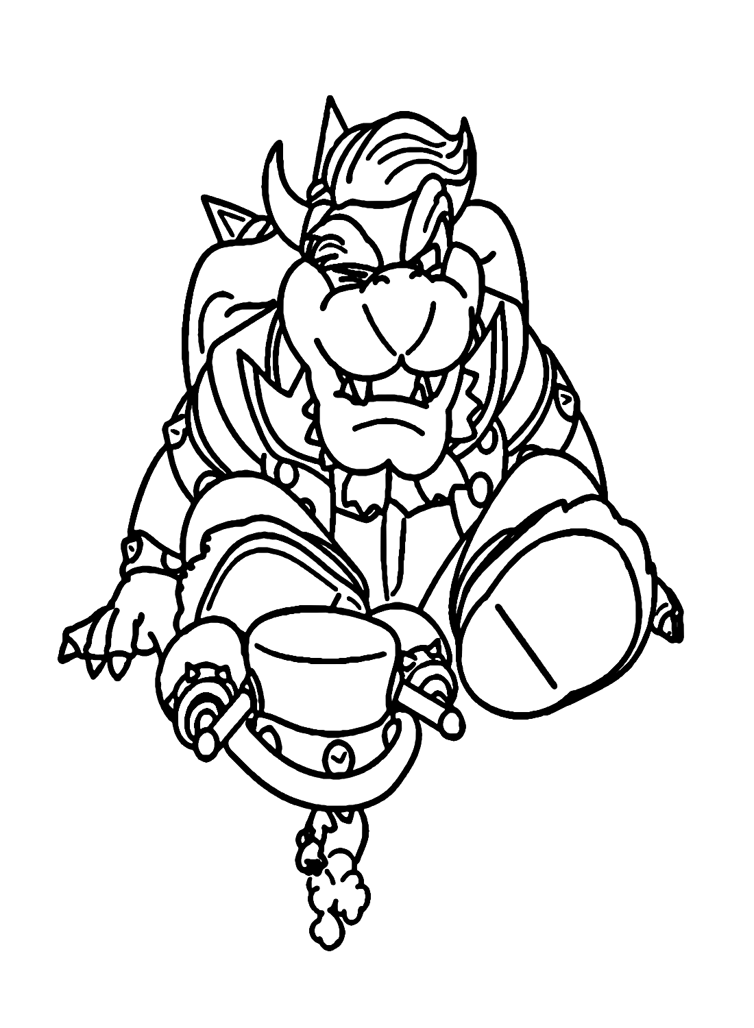 Bowser from Super Mario Odyssey Coloring Page