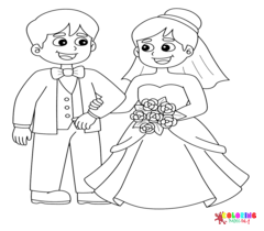 Bride and Groom Coloring Pages