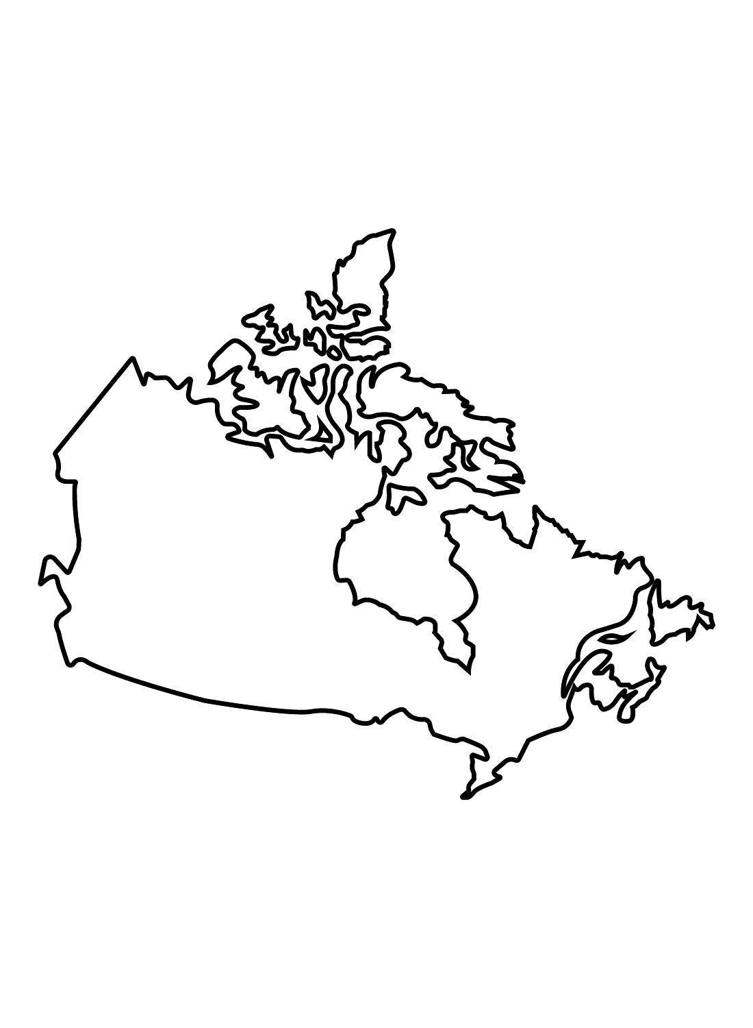 Canadá Mapa Página Para Colorear