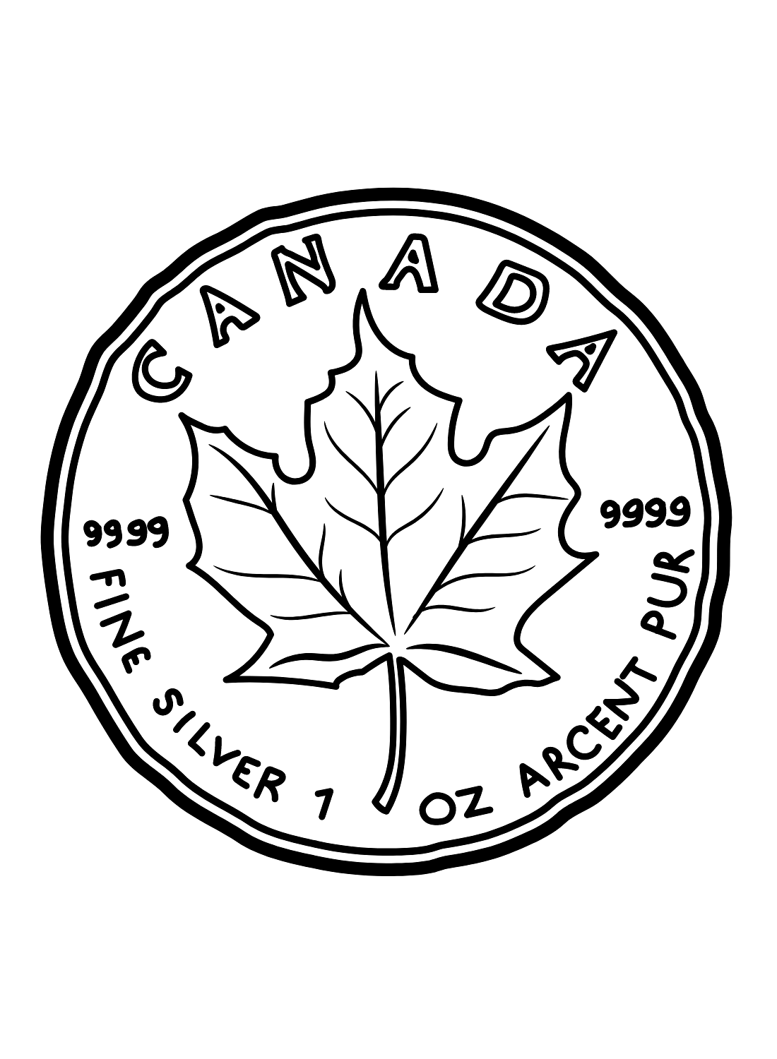 Canadian Dollar Coloring Page