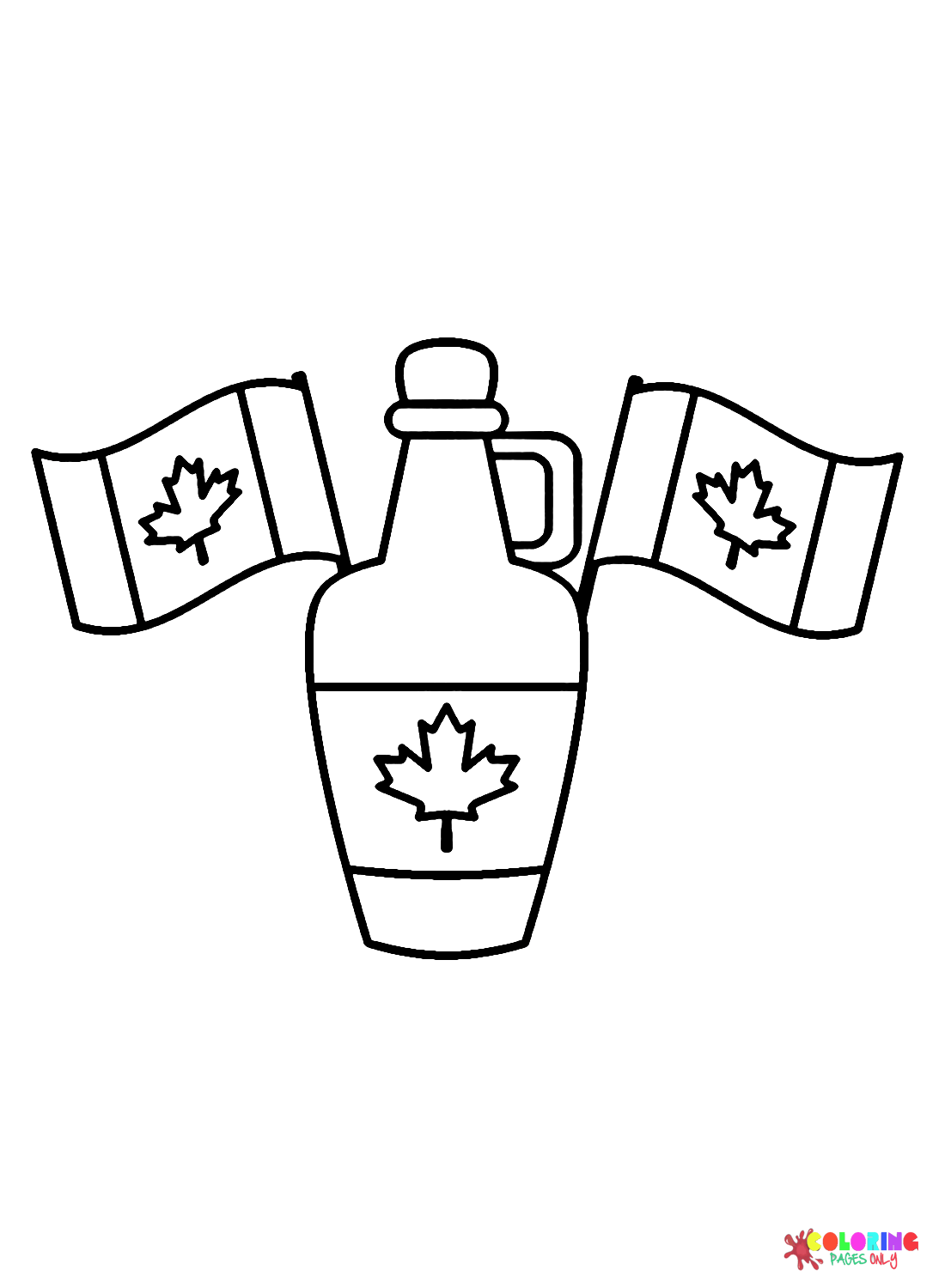 العلم الكندي مع زجاجة من يوم كندا