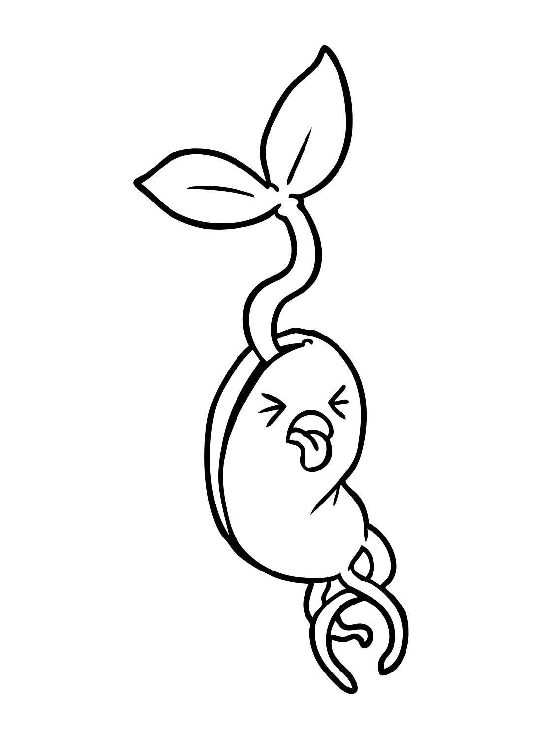 Cartoon Bean Sprouts Coloring Page