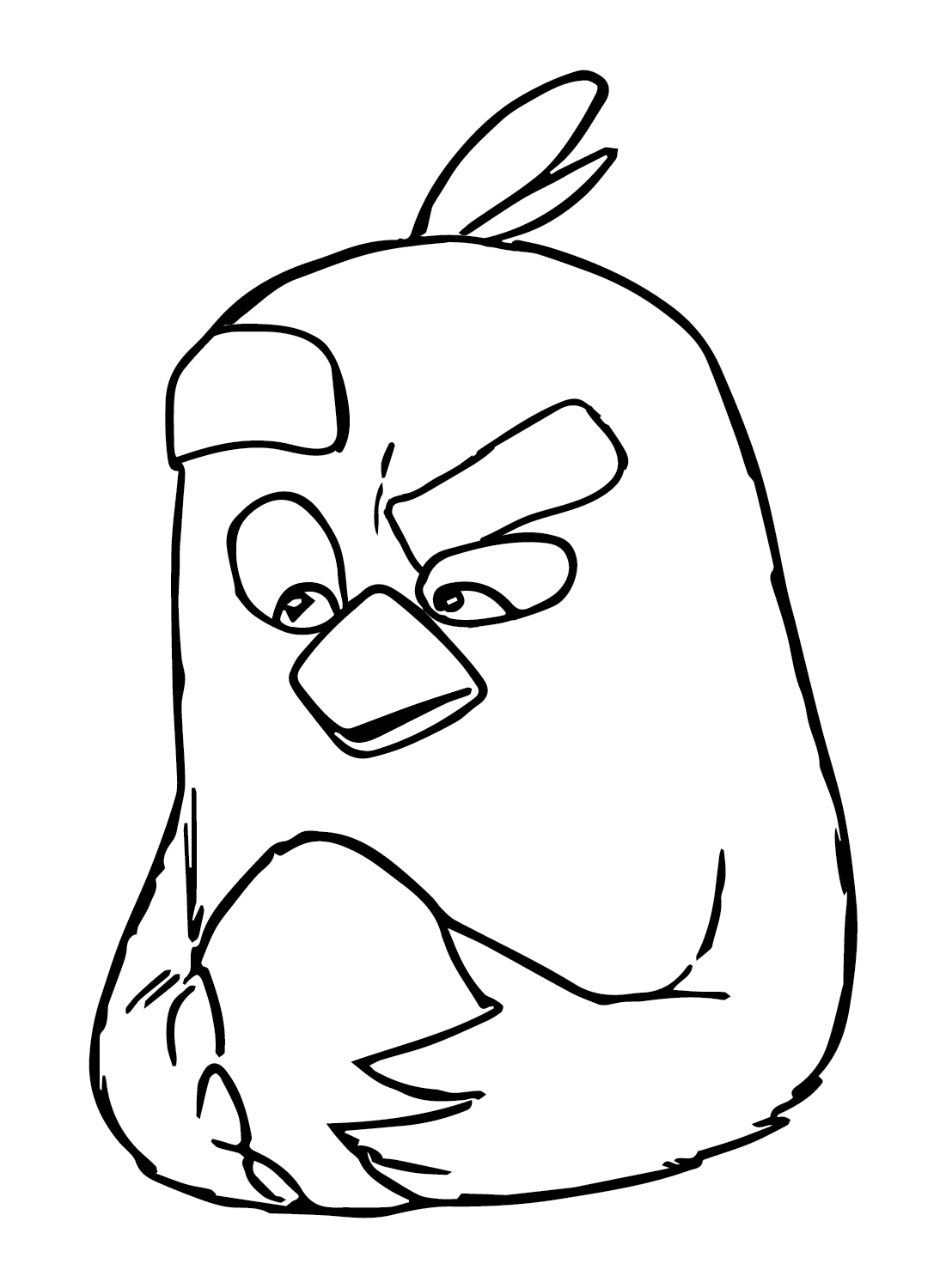 Cartoon Red (Angry Bird) Coloring Page