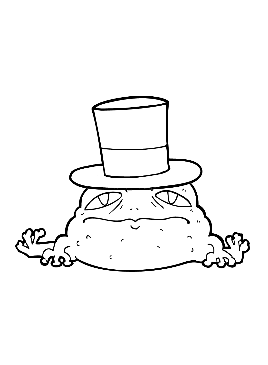Cartoon Rich Toad Coloring Page