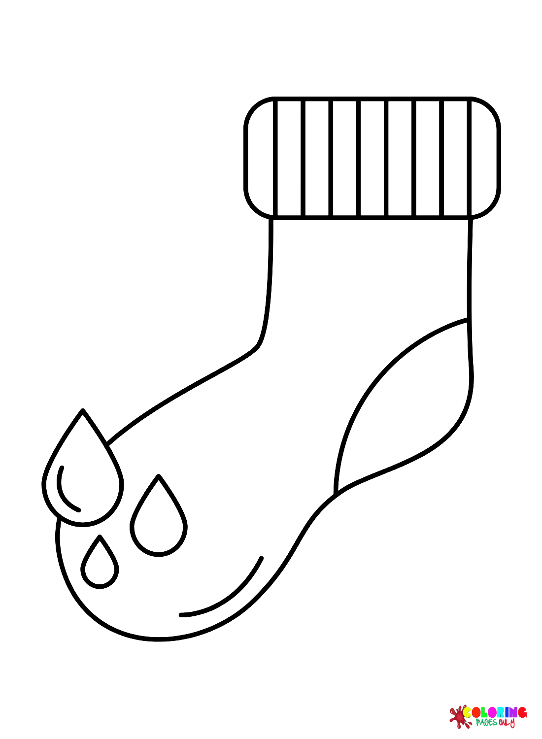 Cartoon Sock Coloring Page - Free Printable Coloring Pages