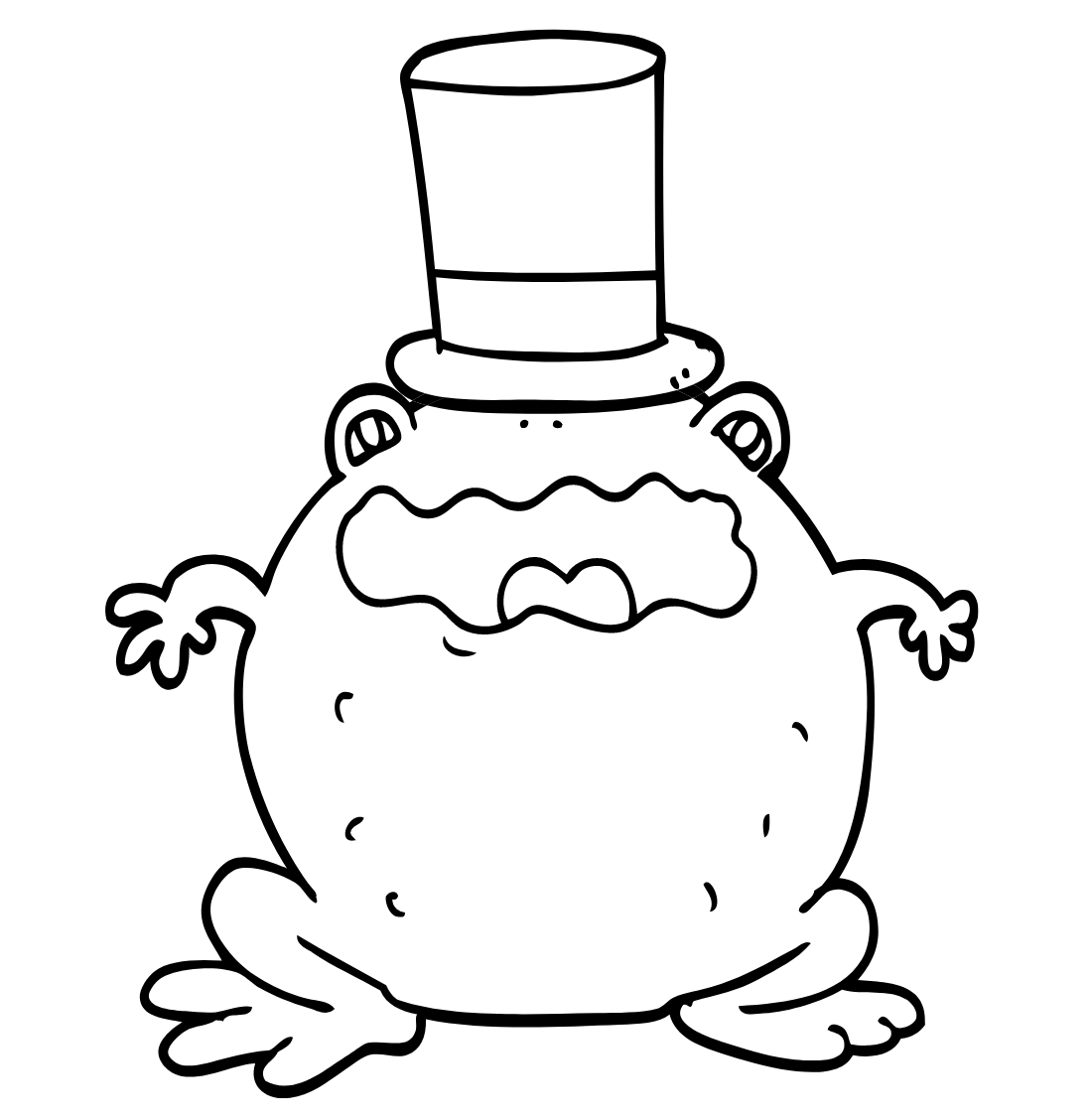 Cartoon Toad Wearing Top Hat