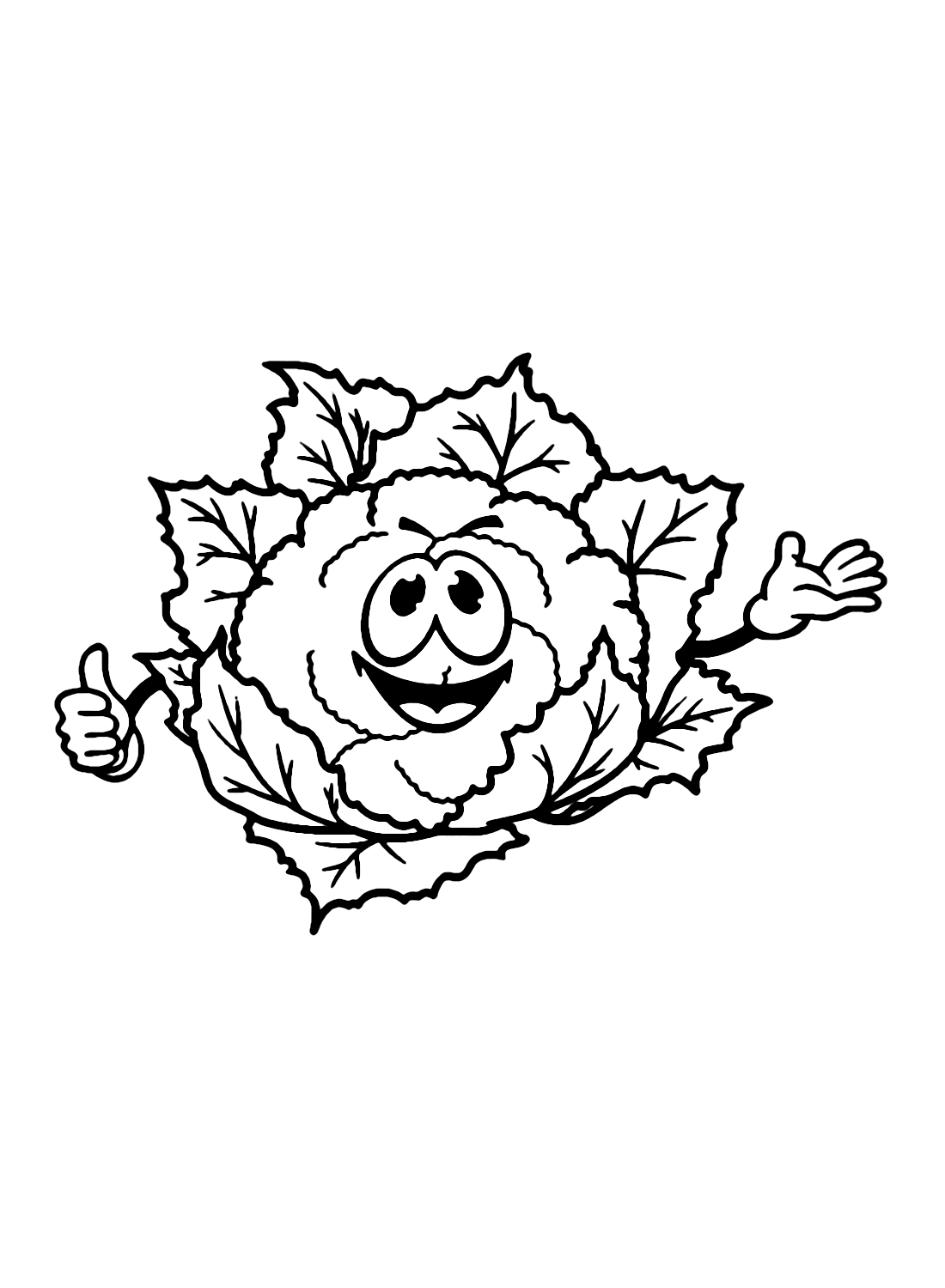 Blumenkohl-Cartoon aus Blumenkohl