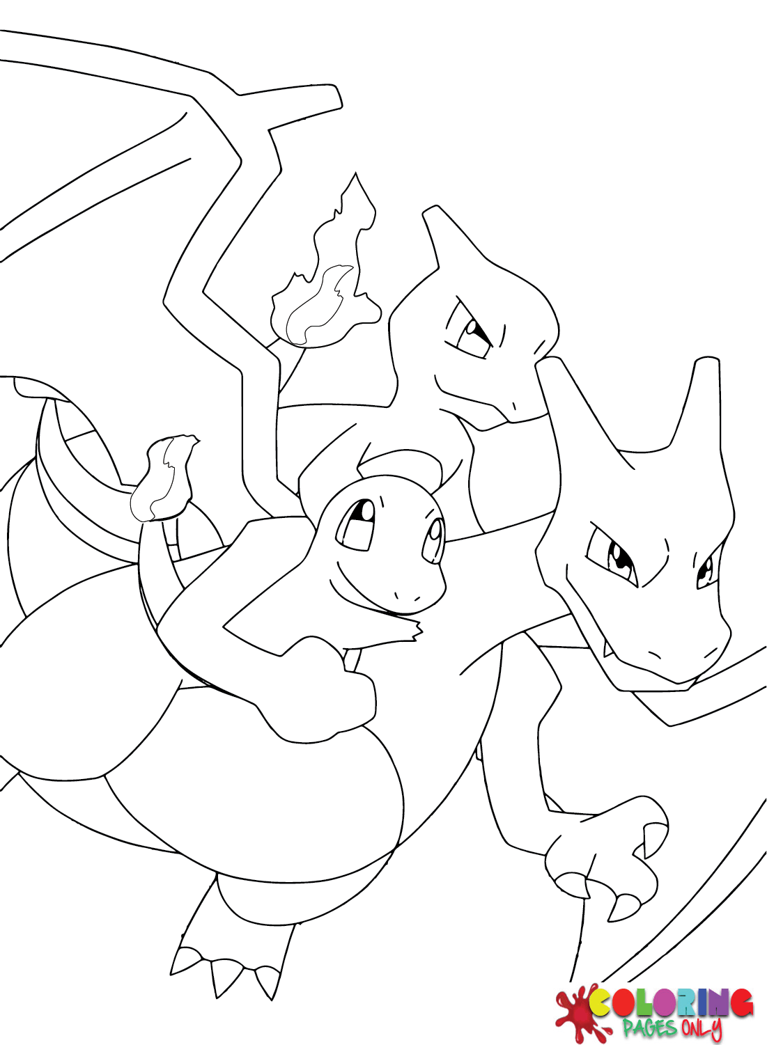 Charizard Evolution Coloring Pages