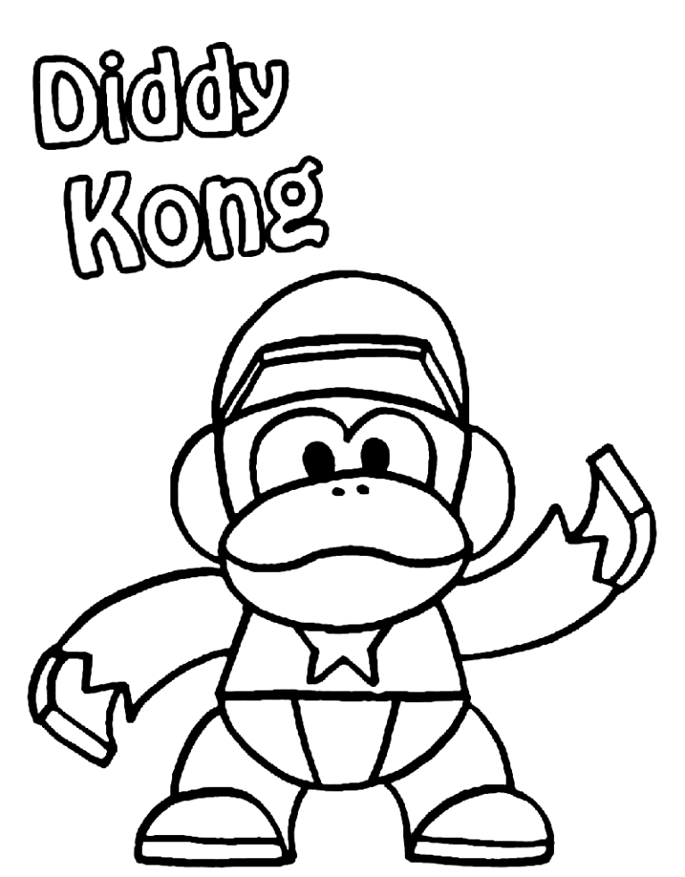 12 páginas para colorir de Diddy Kong para impressão gratuita