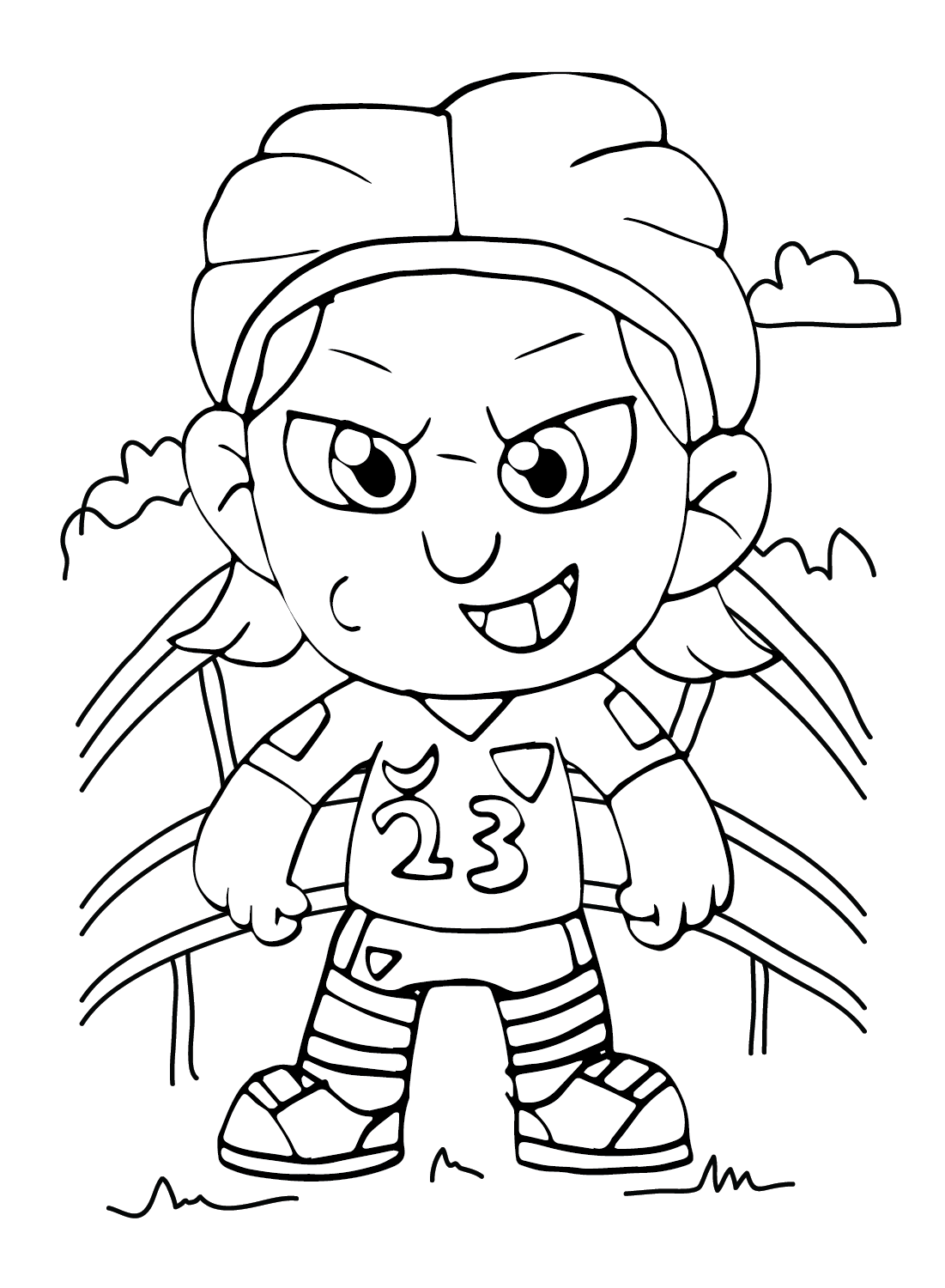 Chibi Erling Haaland Coloring Page