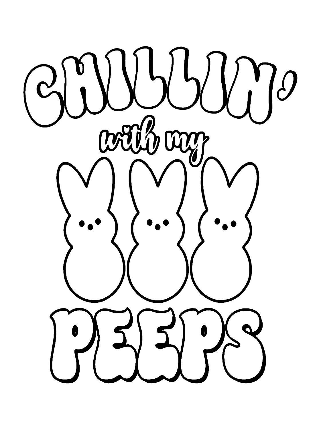 Chillin Peeps Coloring Page
