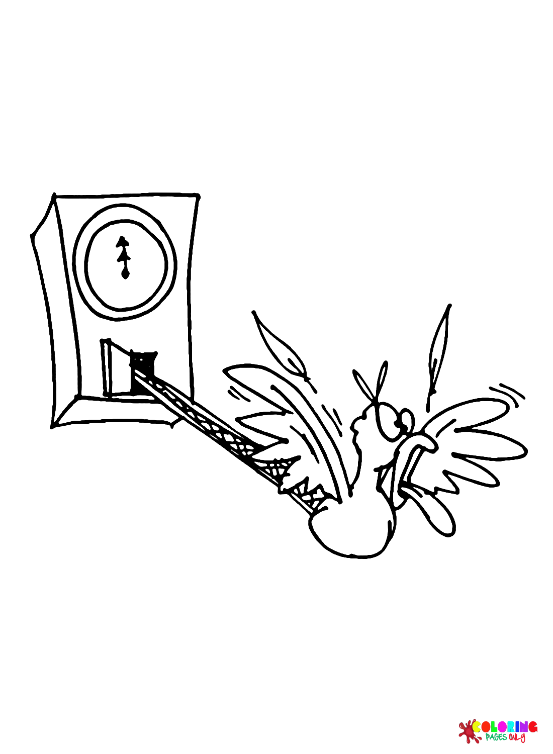 Clock Cuckoo Coloring Page