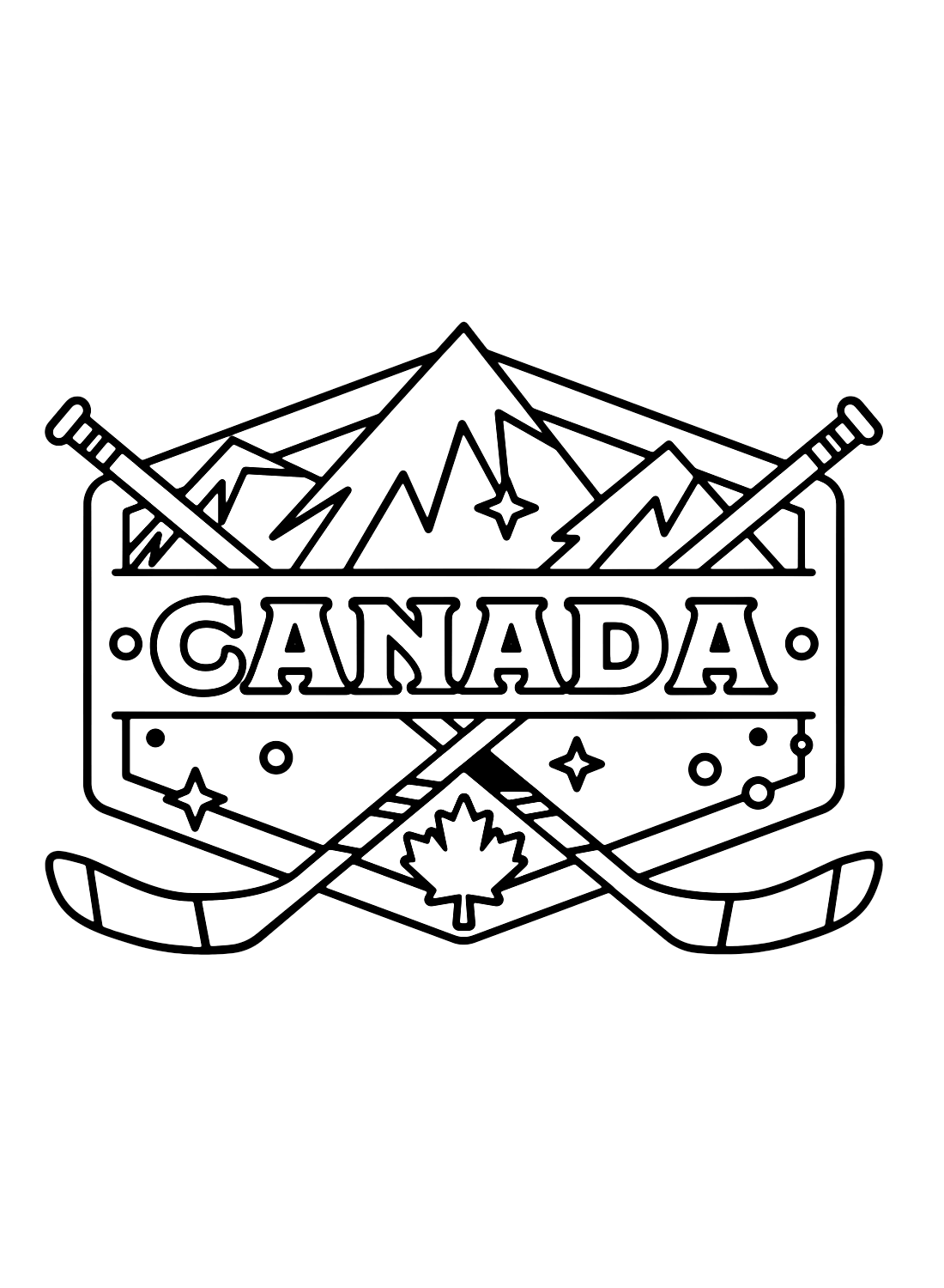 Country Canada Sticker Coloring Page