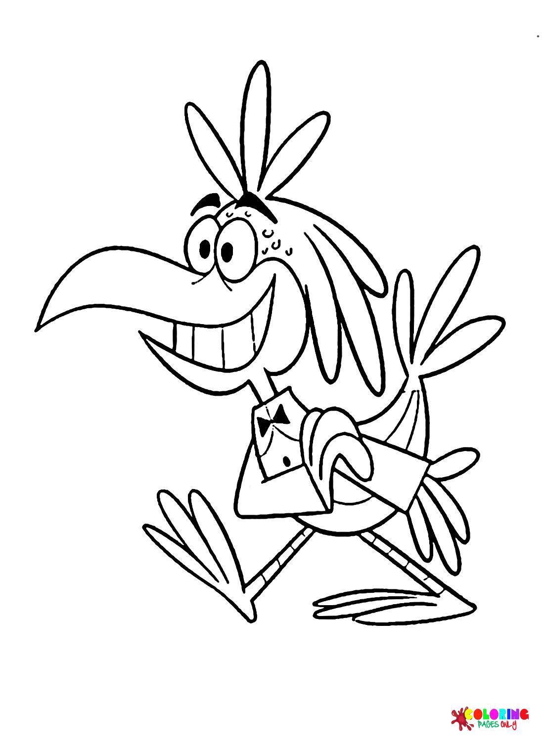 Cuckoo Cartoon Coloring Page