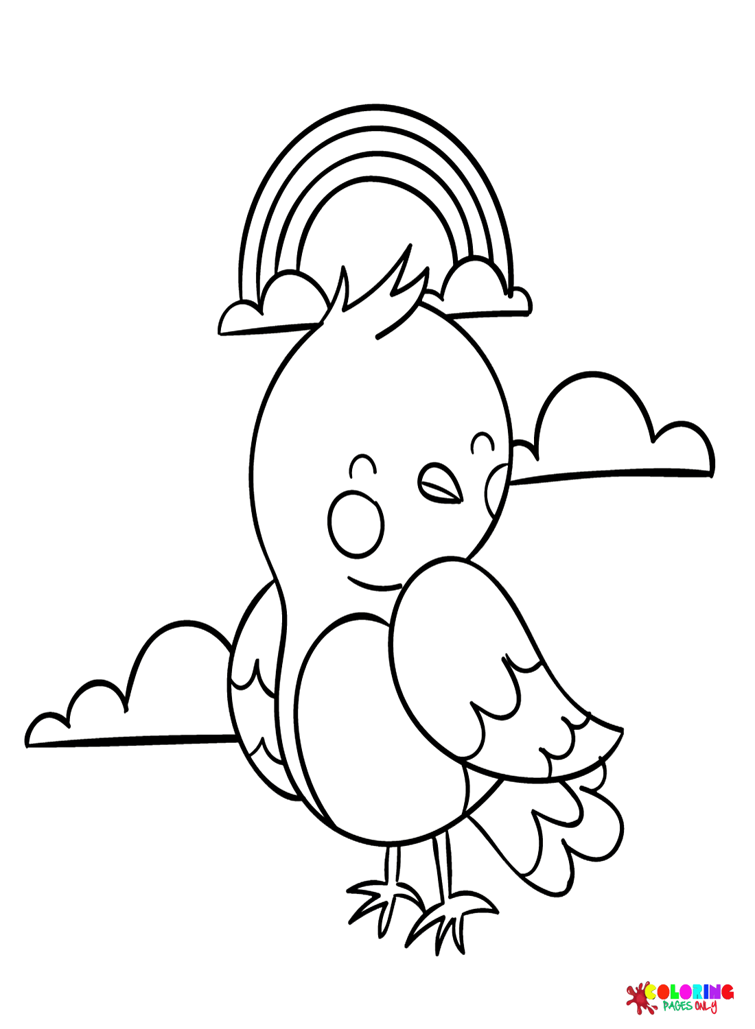 Cute Cuckoo for Kids Coloring Page