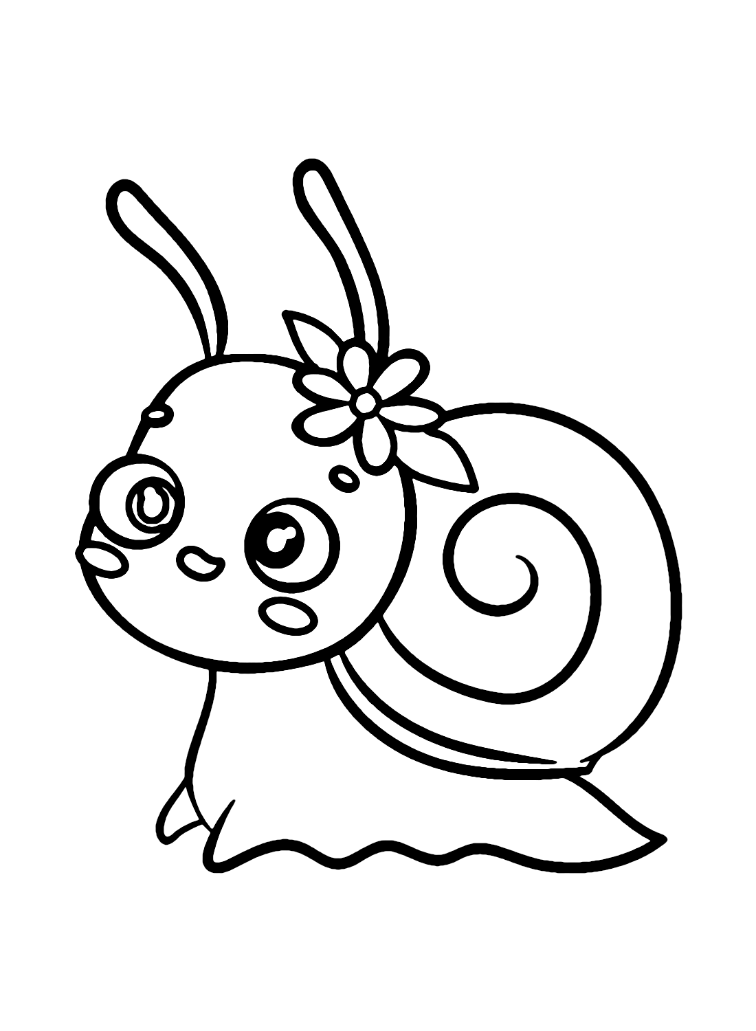 可爱的卡哇伊蜗牛从蜗牛