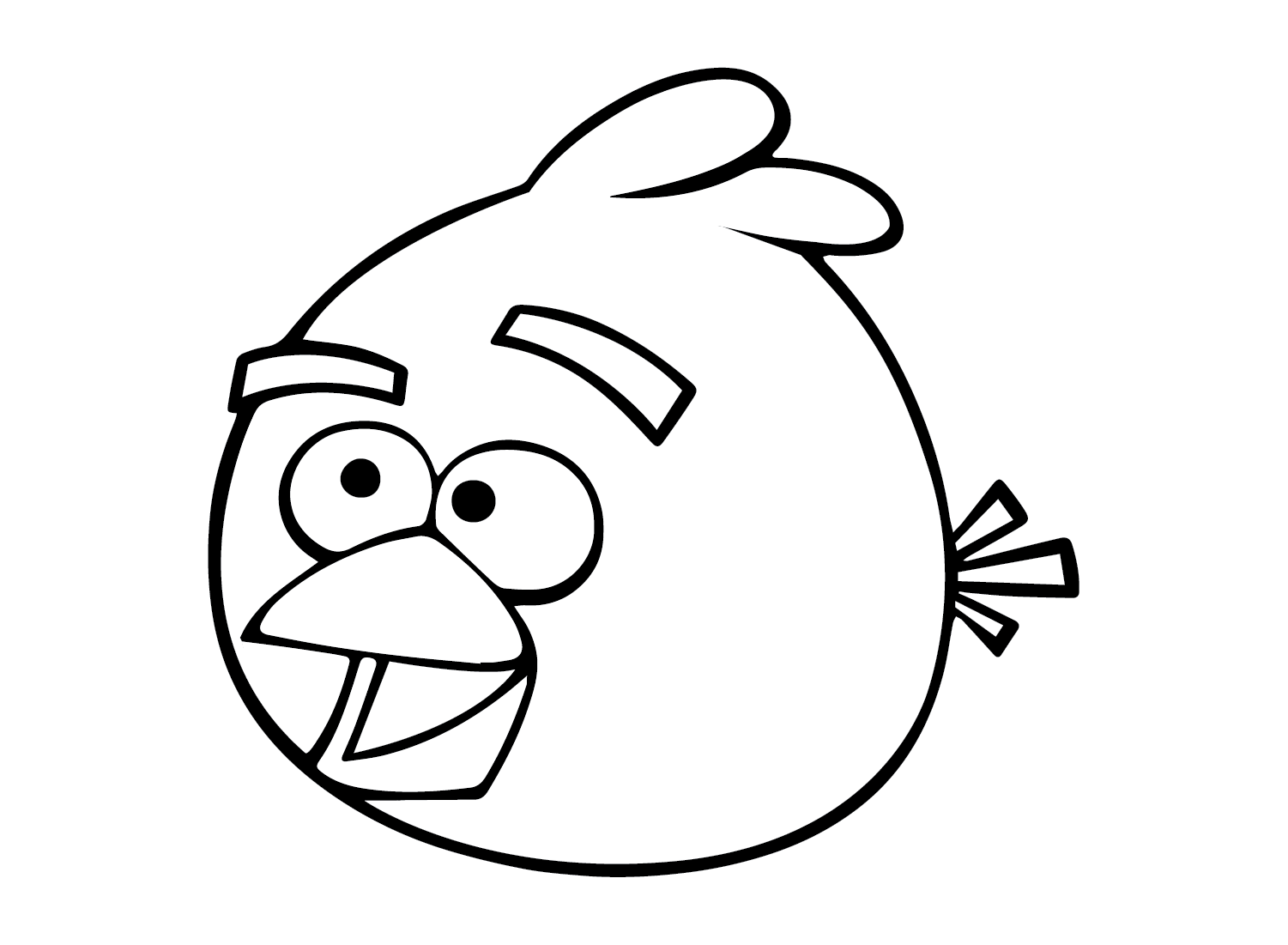 Cute Red (Angry Bird) Coloring Page